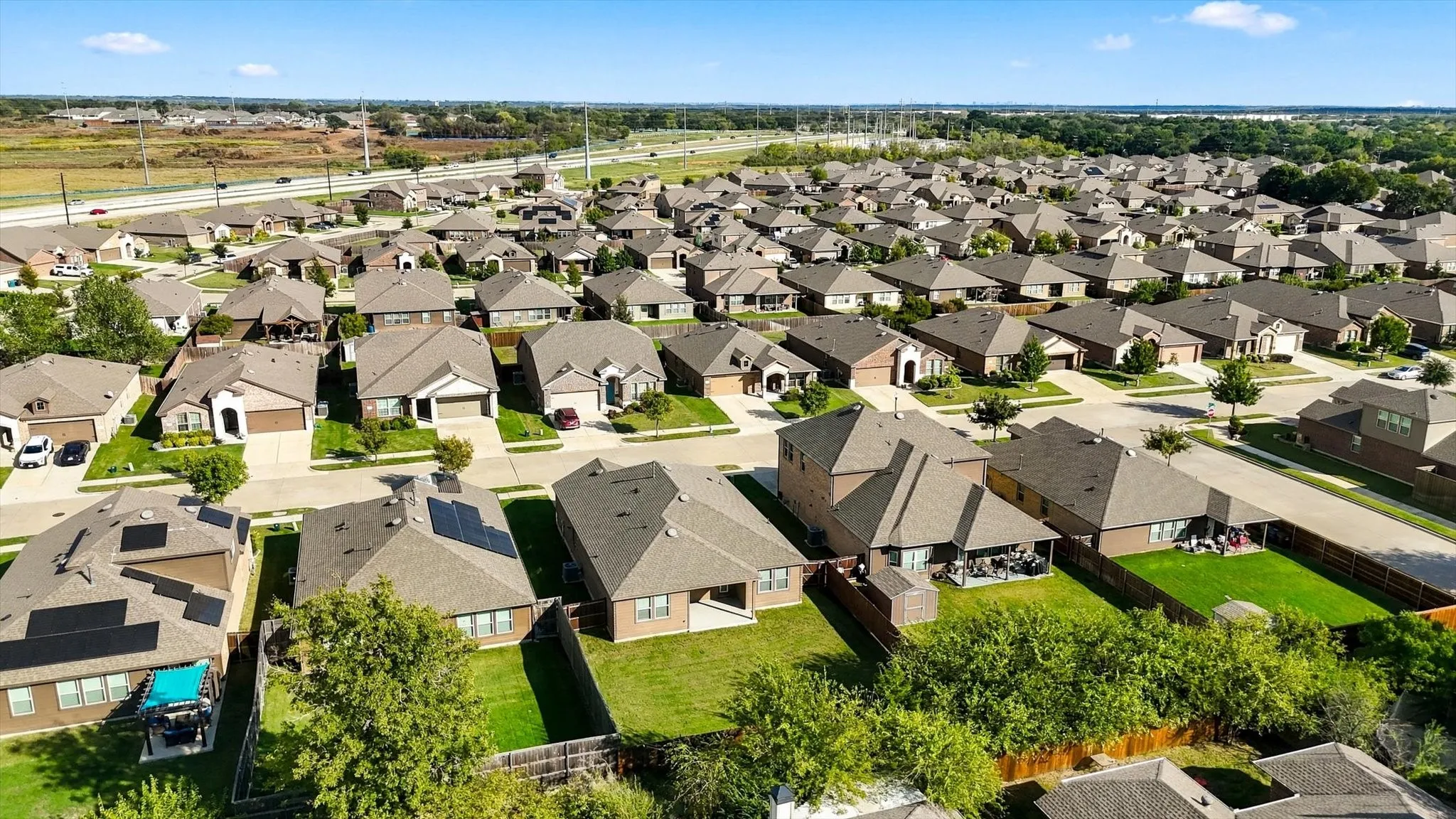 A view of the back of the house from above.