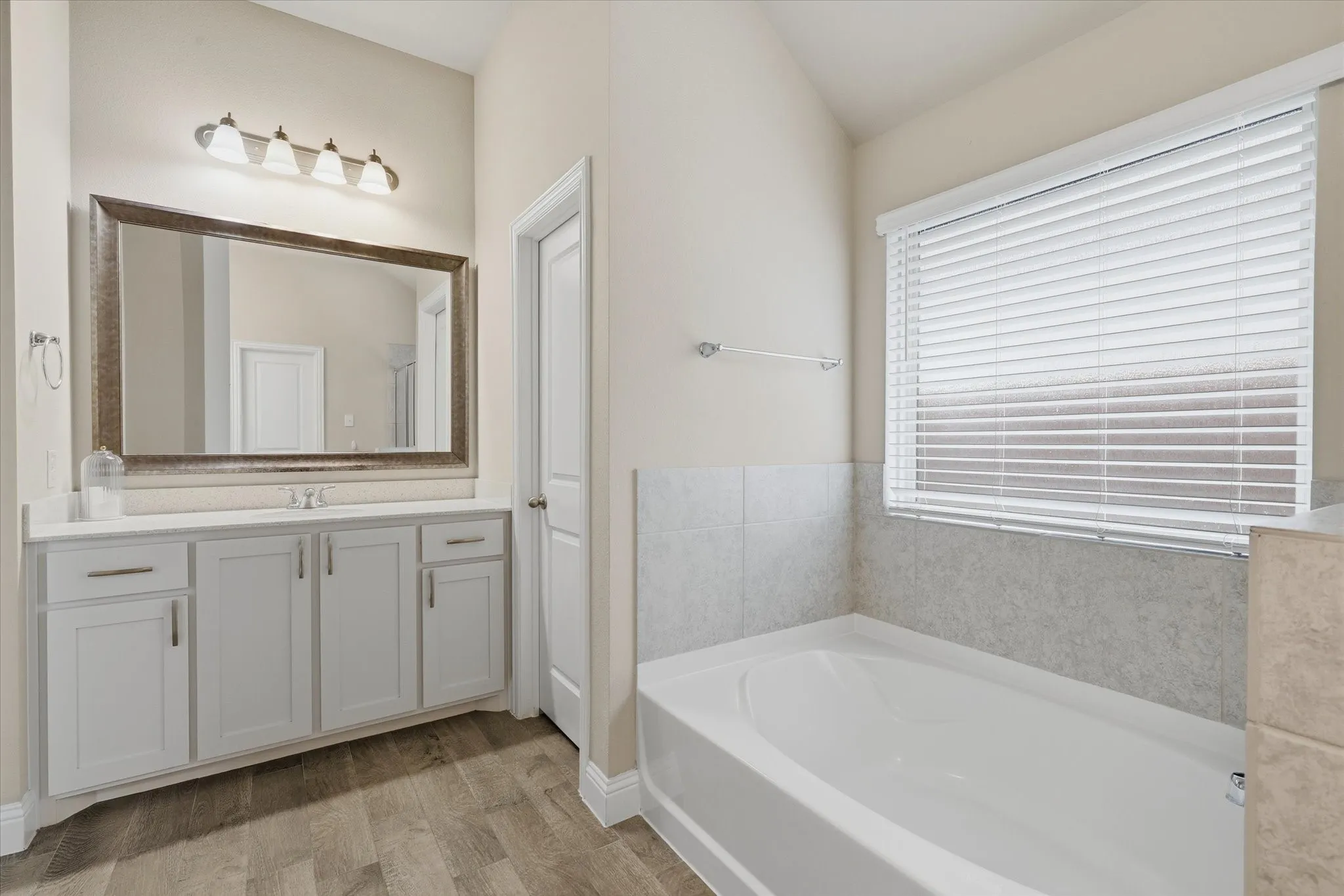 If a soaking tub is on your wish list this home has one.