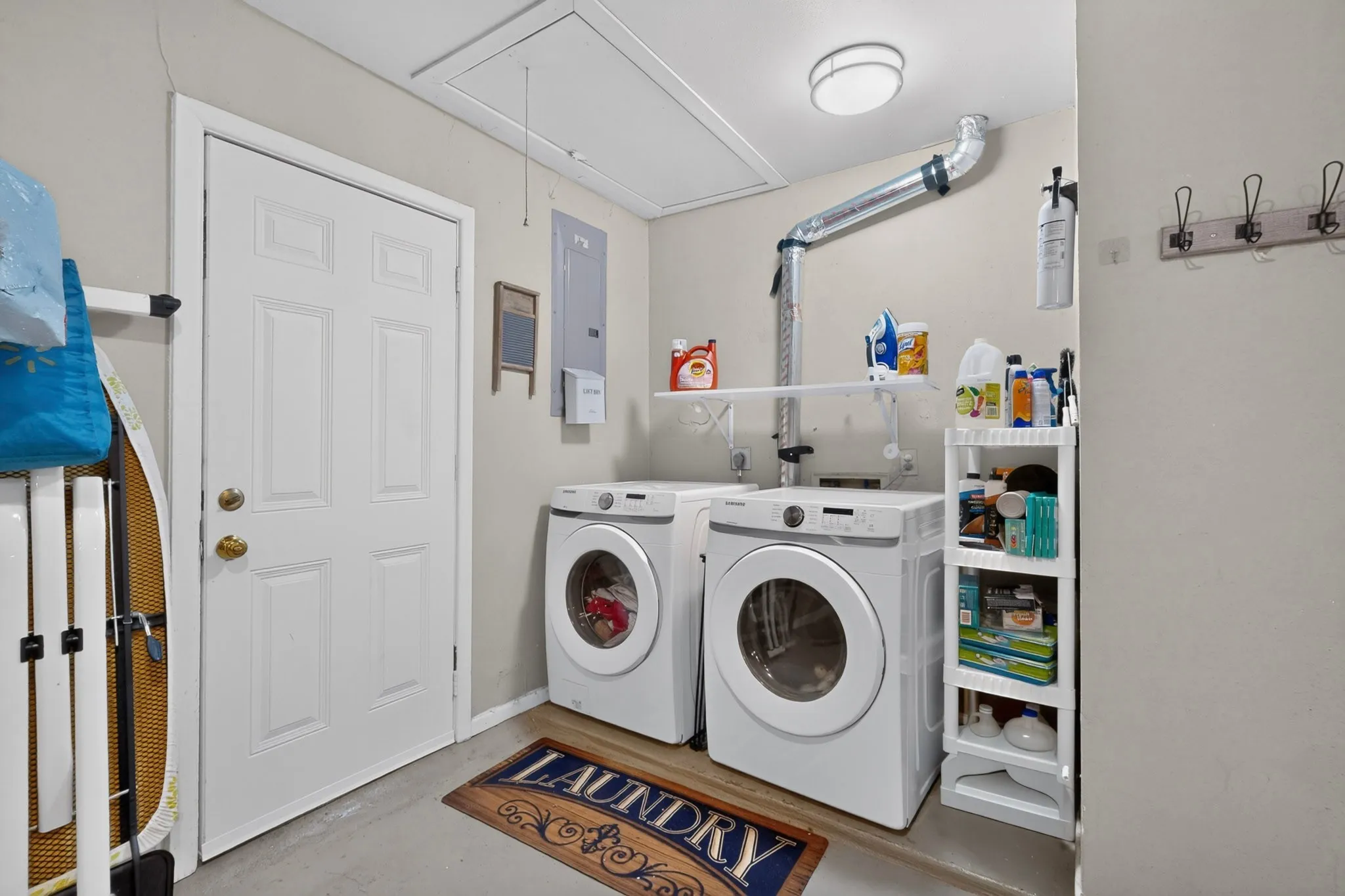 Laundry area in garage