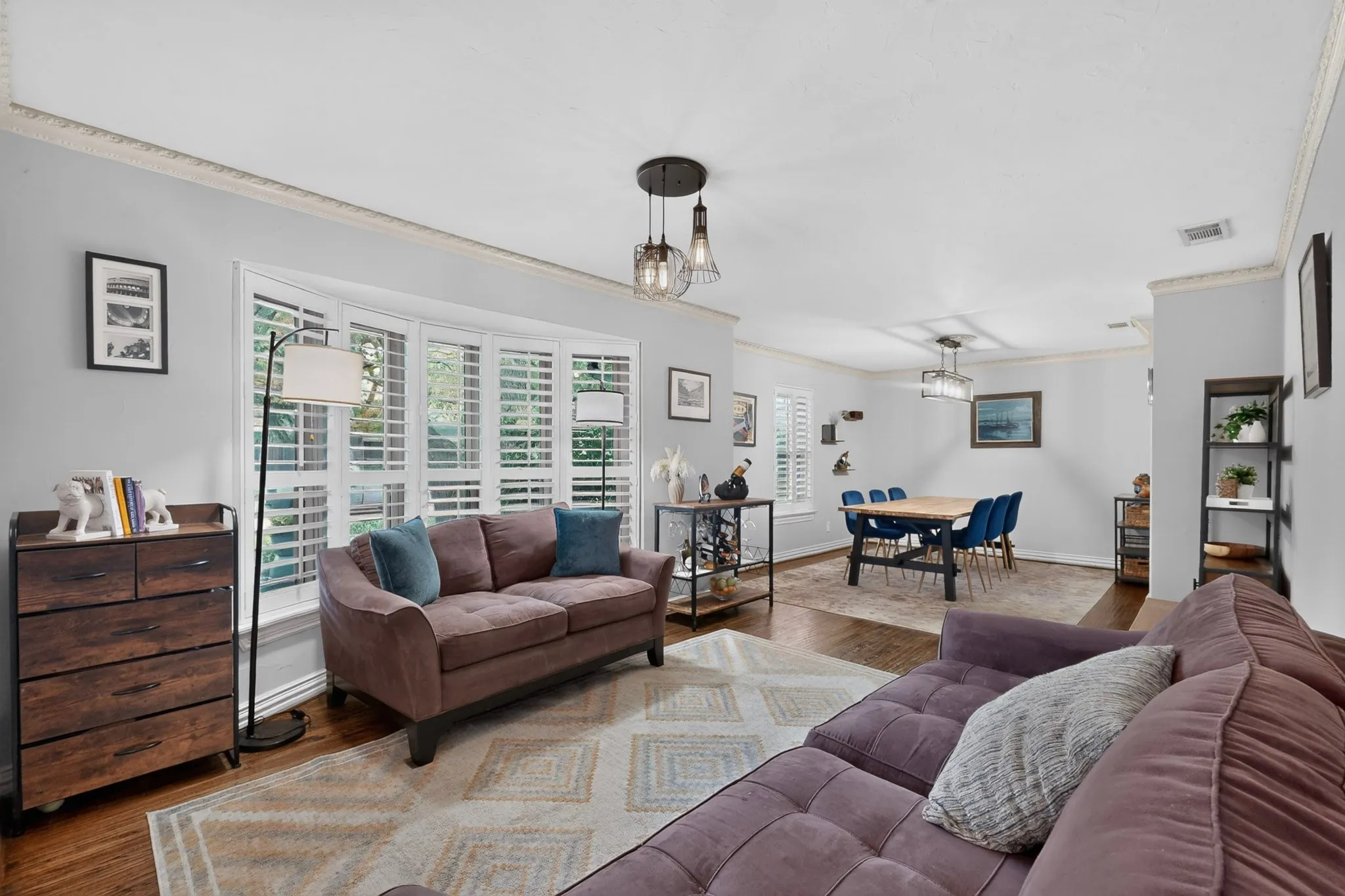 Great living area with gorgeous new windows