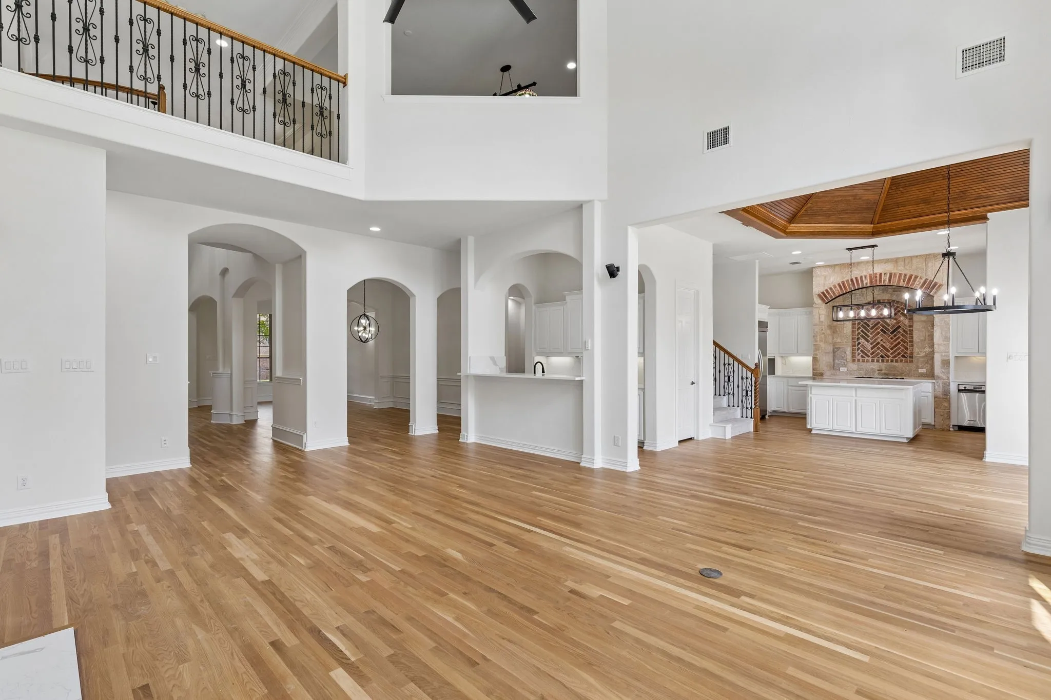 Family room is fully open to the breakfast room and kitchen.