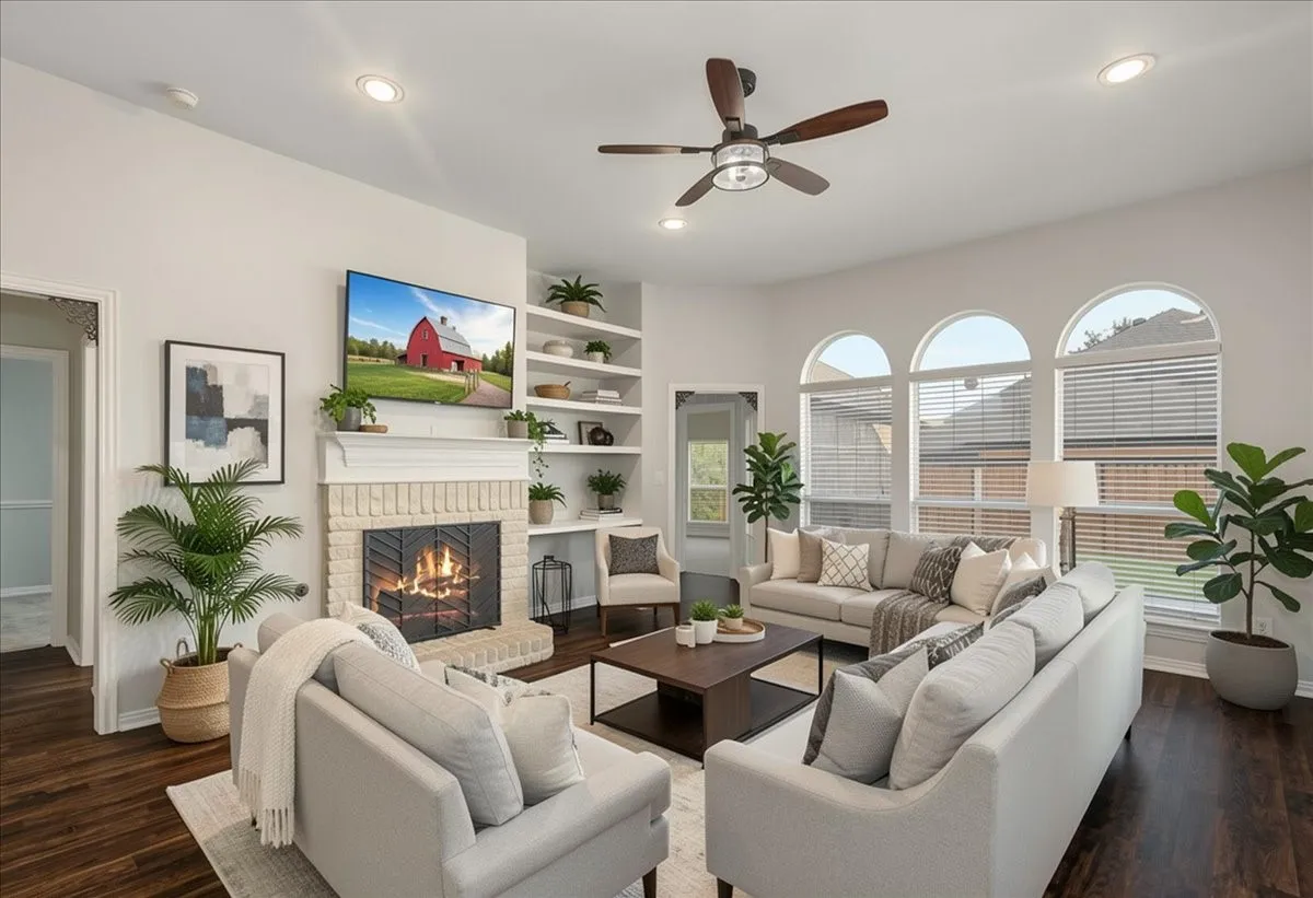 Staged inviting living area