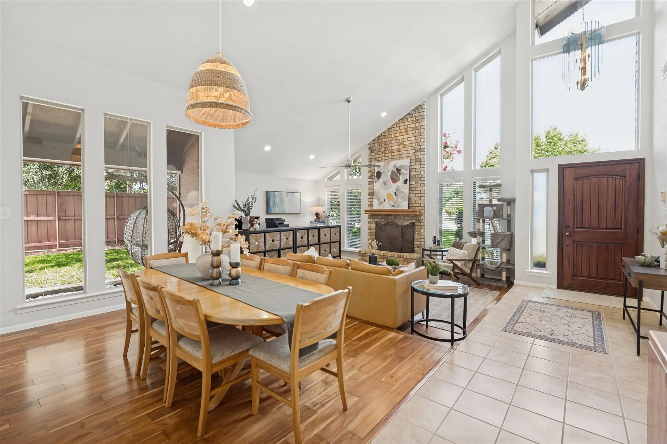 Dining and formal living rooms, vaulted ceiling, and lots of natural light from all the windows