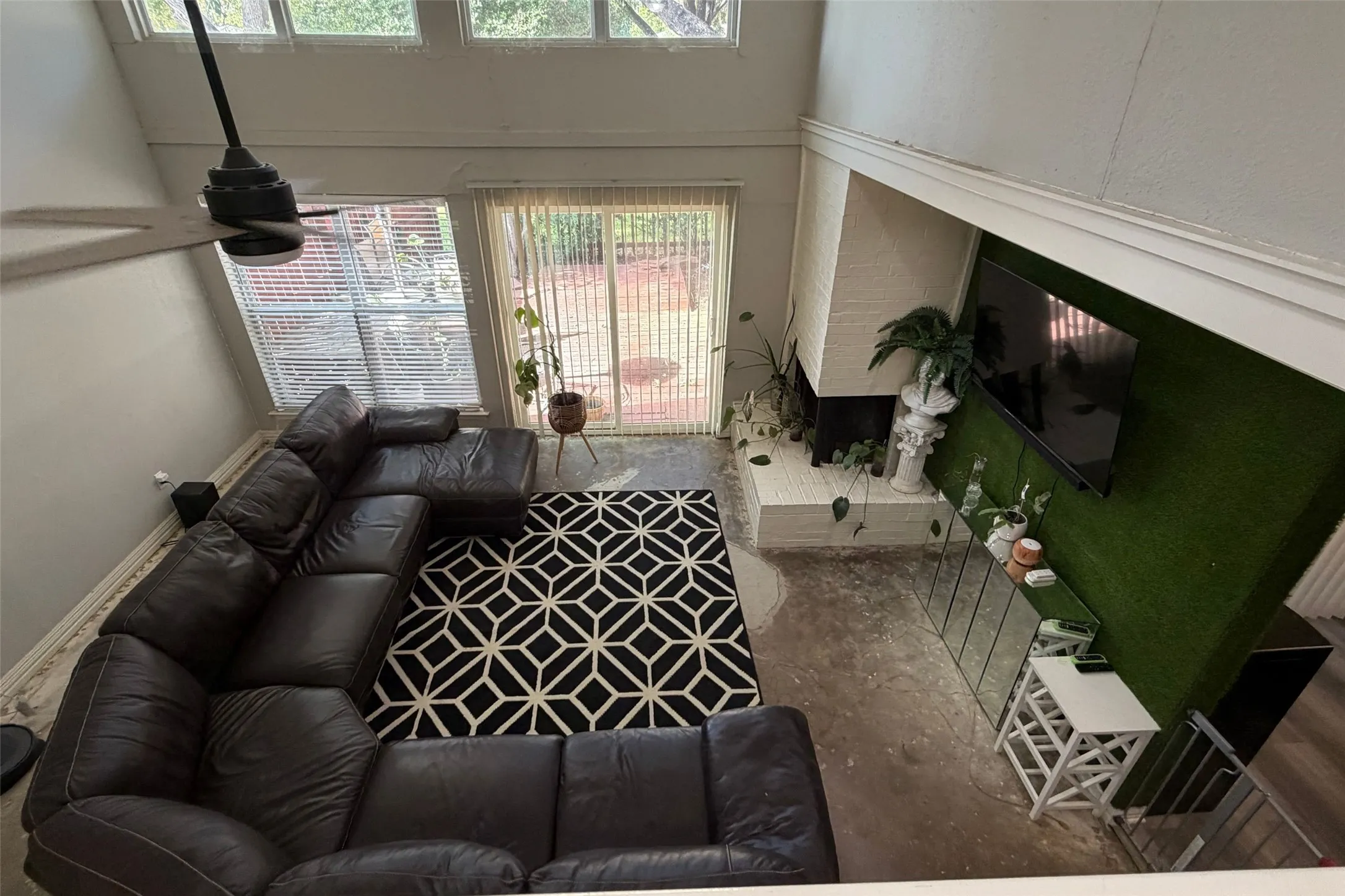 Living Room View from Stairs to Second Level