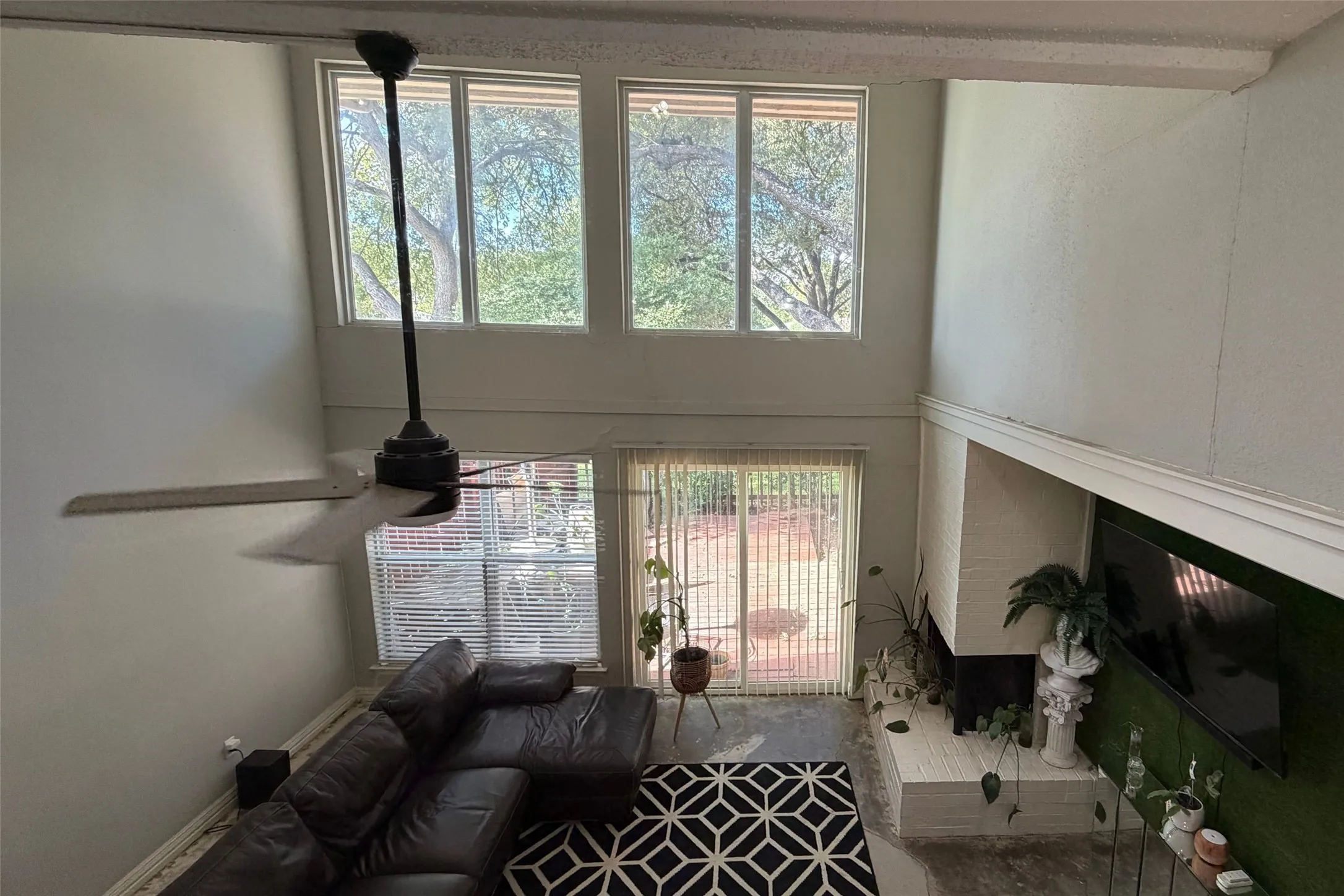 Living Room View from Stairs to Second Level - Check out those wonderful windows!