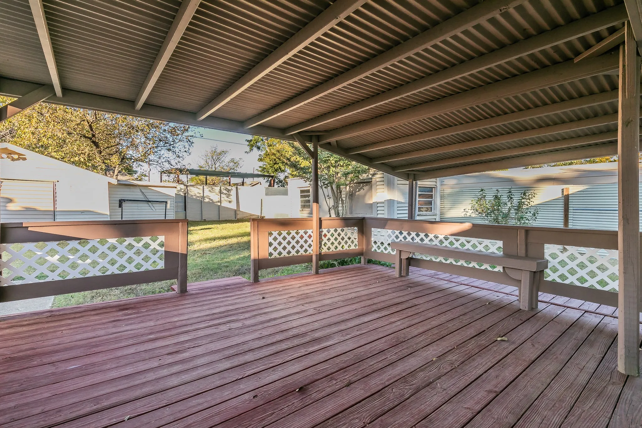 View of wooden deck