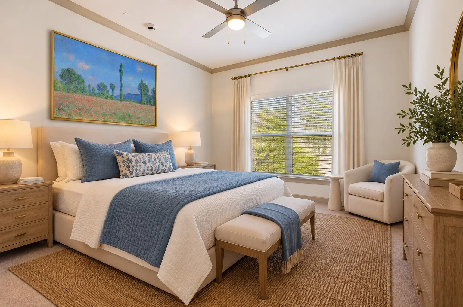 Virtually staged third bedroom has an ensuite bath