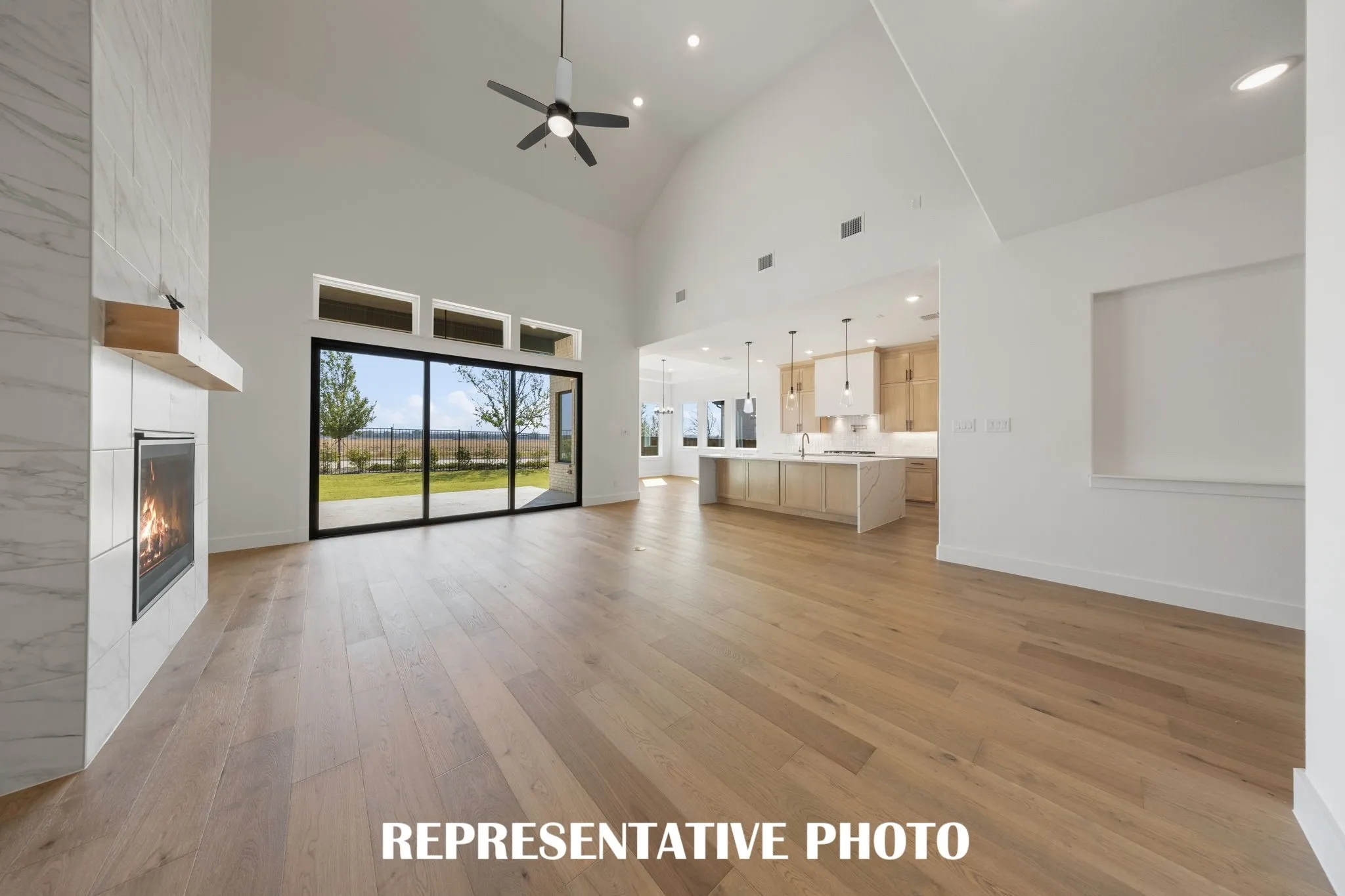 This fabulous open and flowing main floor is an entertainer's dream home!  REPRESENTATIVE PHOTO