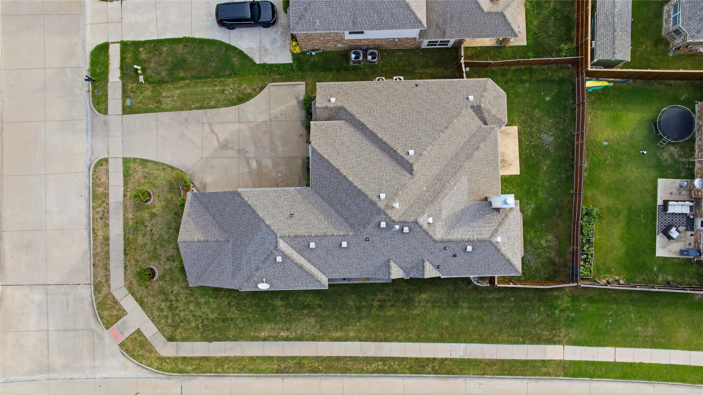 Ariel view of expansive 0.20 acre corner lot.