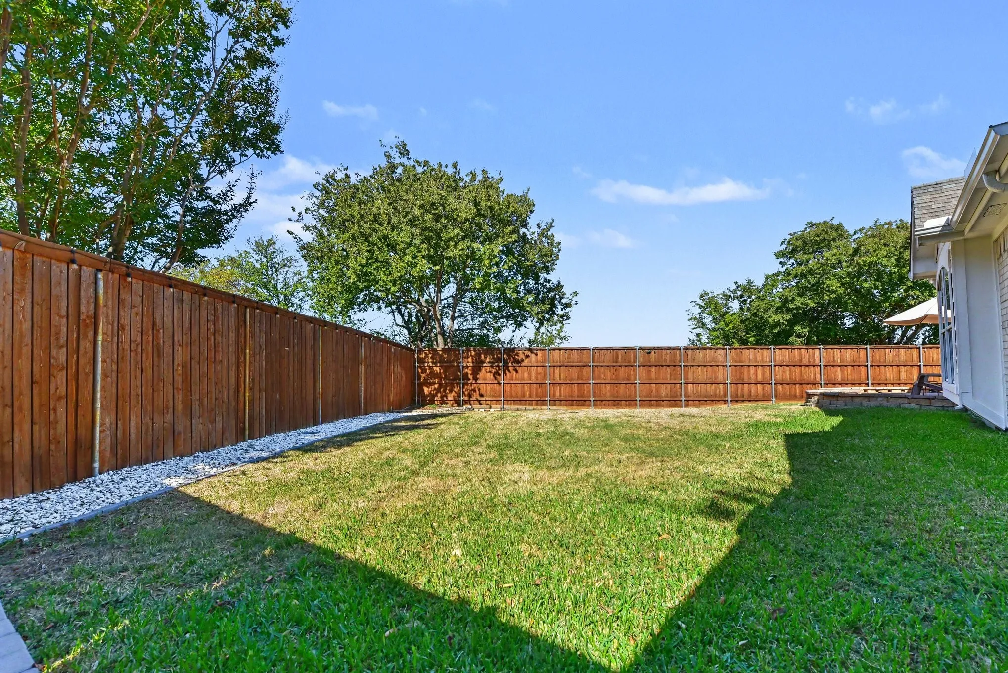 Large, grassy backyard