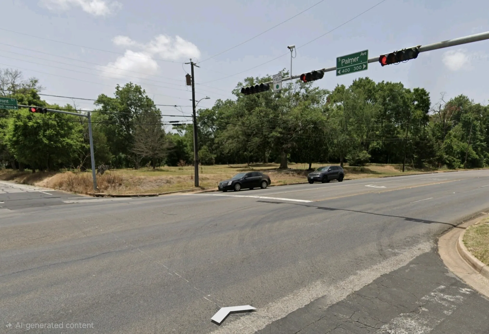 Vacant corner lot featuring mature tree clusters and direct access to street infrastructure