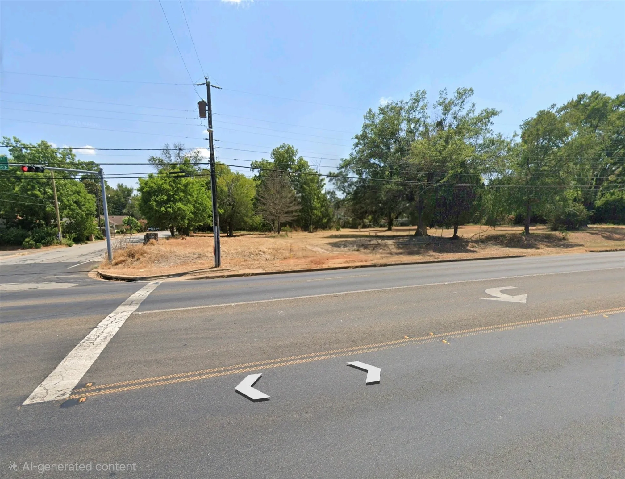Corner lot featuring mature trees and level topography