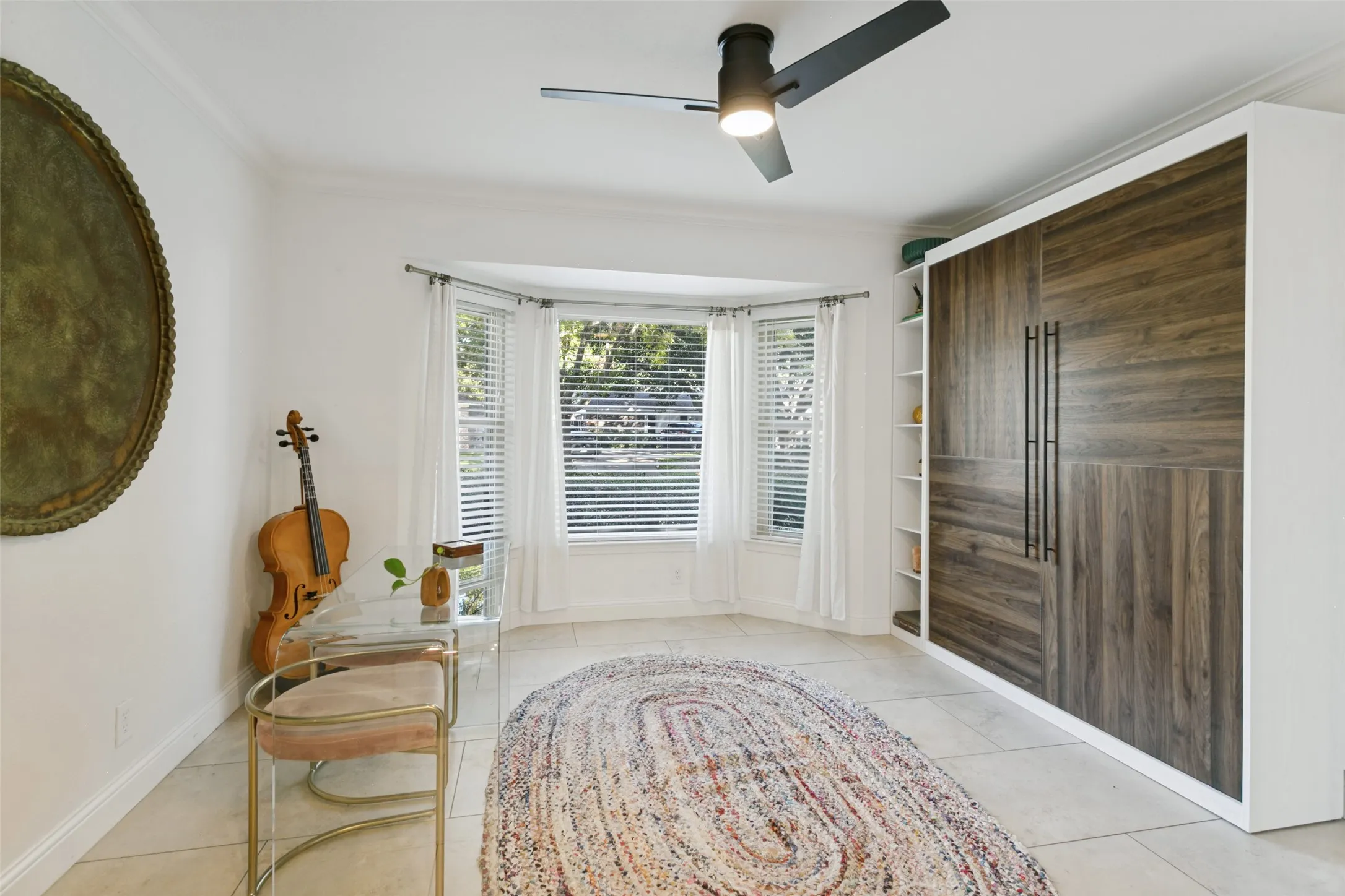 Front room with murphy bed in the up position