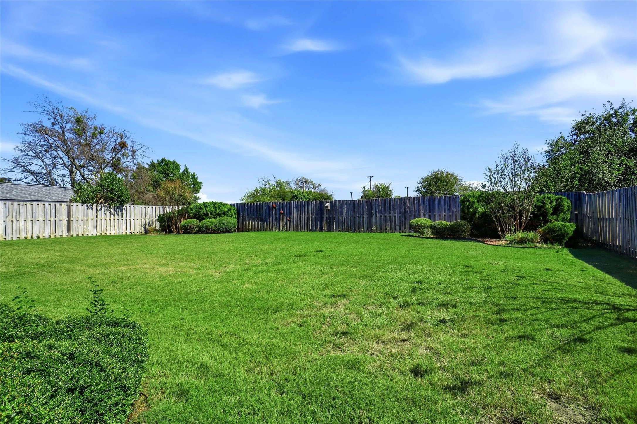 Lots of room to roam in this expansive backyard with a perimeter privacy fence and mature landscaping