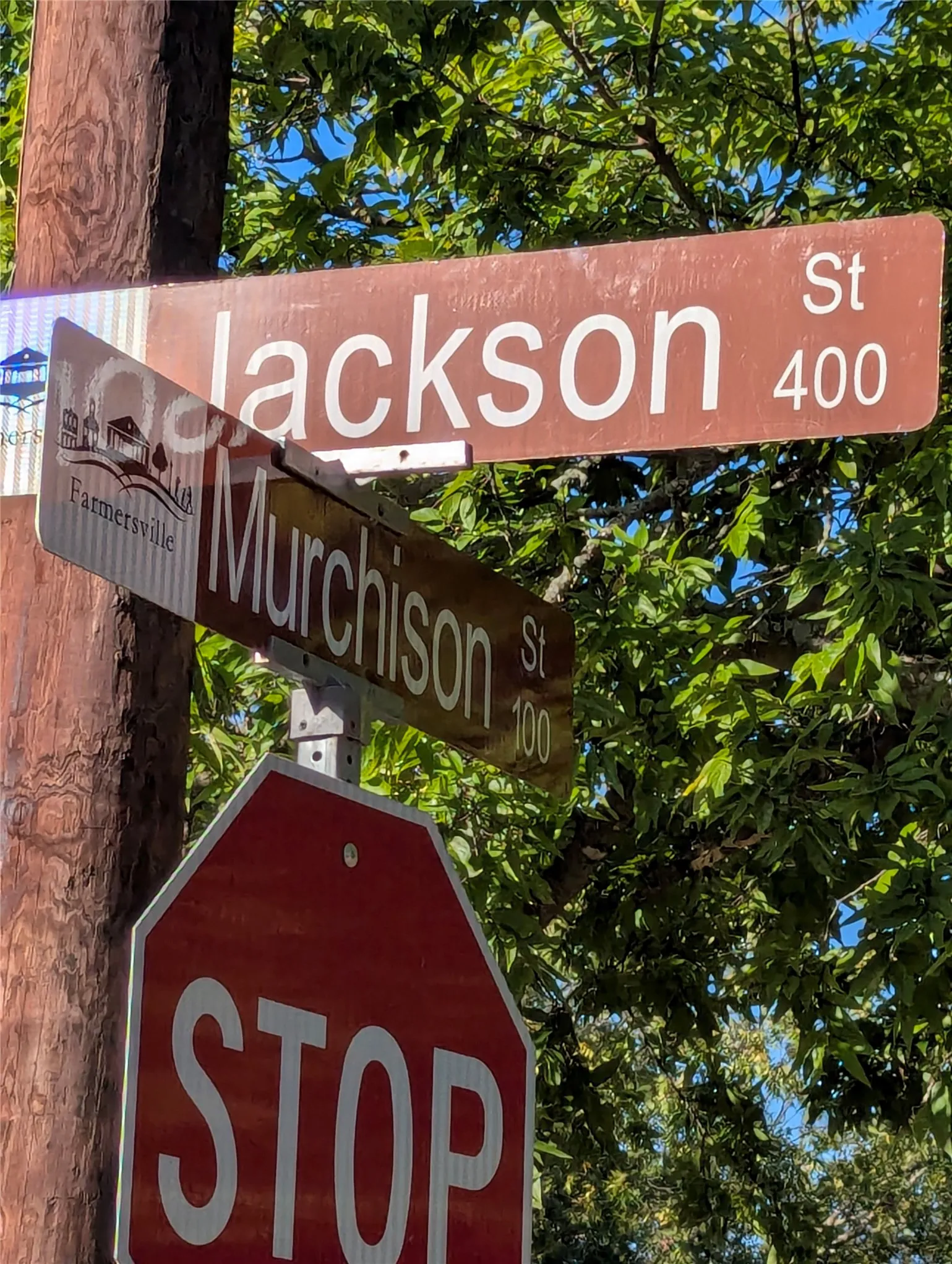 Located on the corner of Murchison Street and Jackson Street in an established Farmersville neighborhood, offering convenient corner-lot access.