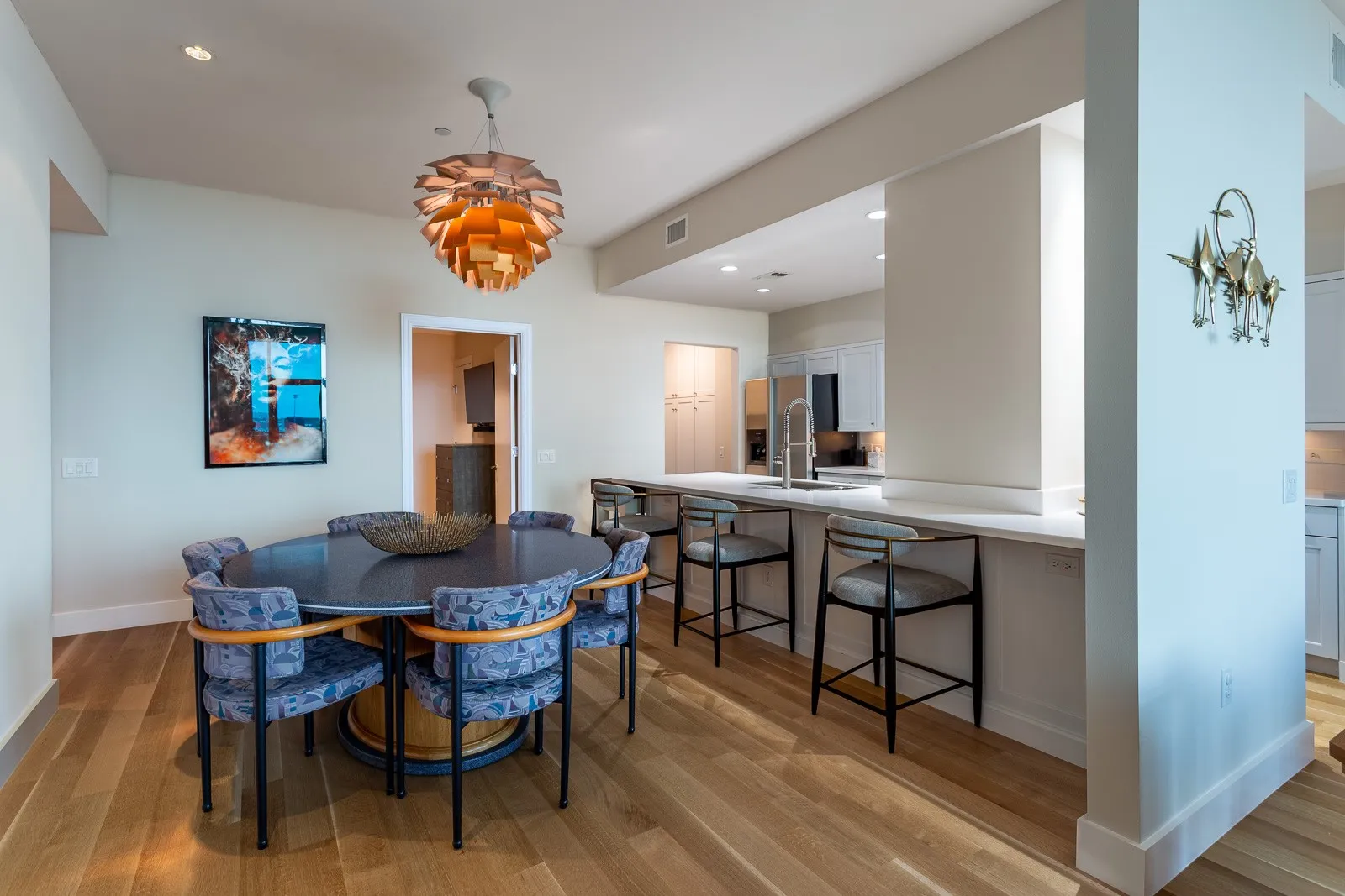 Dining opens to Guest Room.