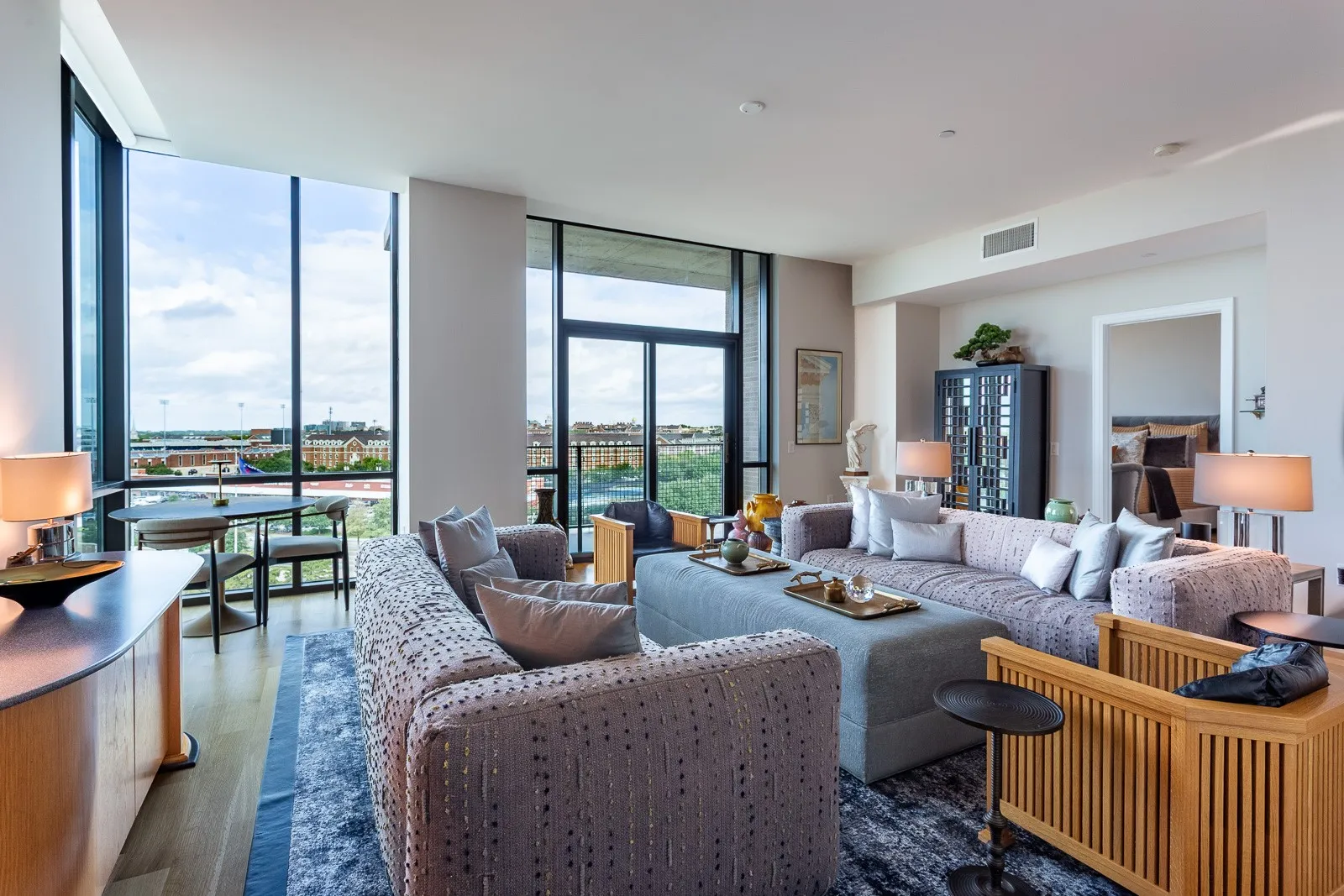 Living Room with expansive views of SMU University Park.