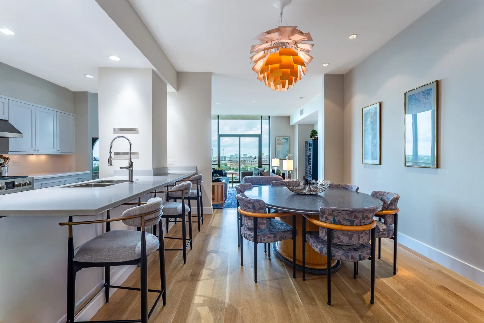 Wood floors & lots of room to entertain.