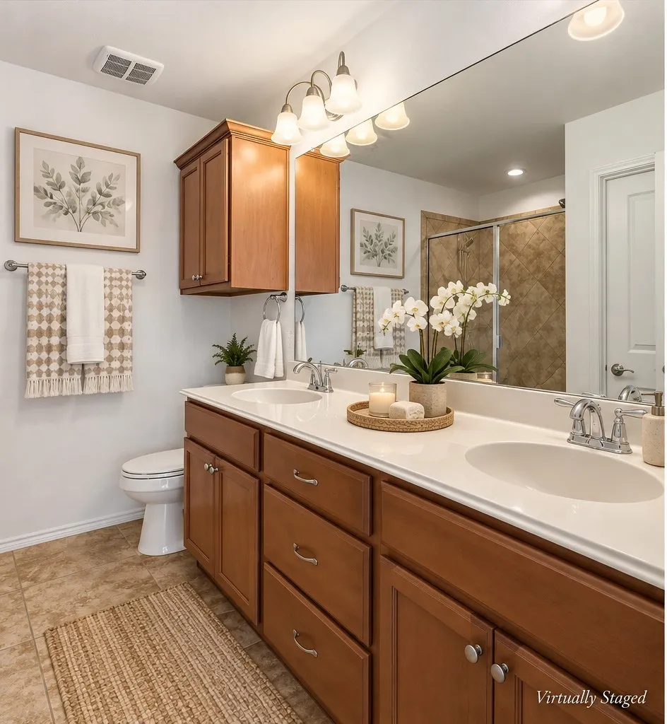 Virtually staged view of the Primary Bath