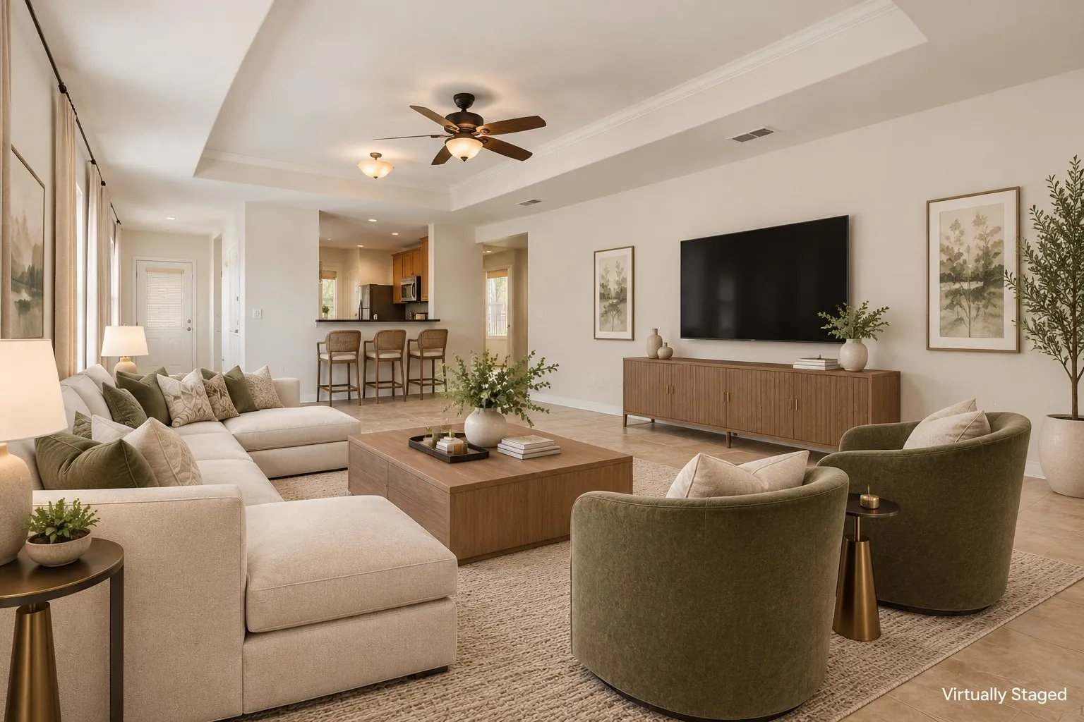 Virtually staged view of the Family Room
