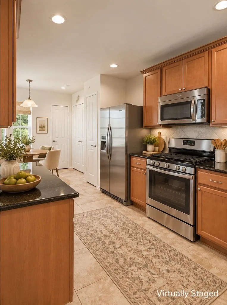 Virtually staged kitchen