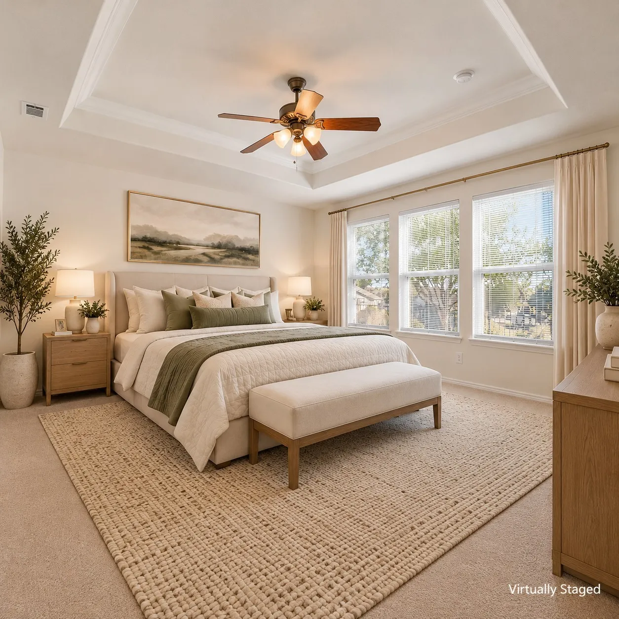 Virtually staged view of the primary Bedroom