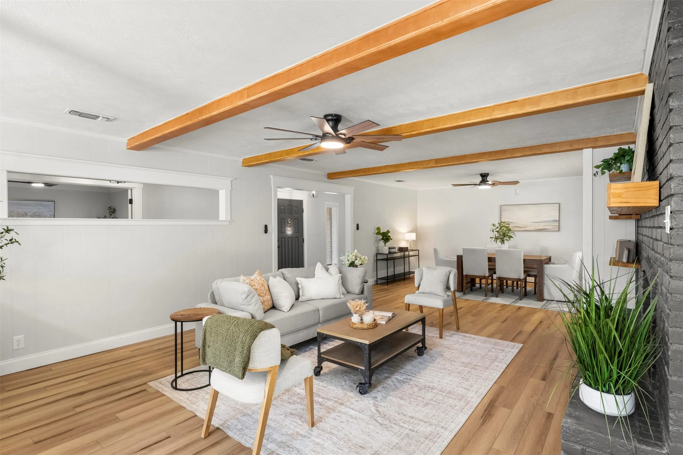 An open, flexible layout gives you room to create the living and dining arrangement that works best for you.