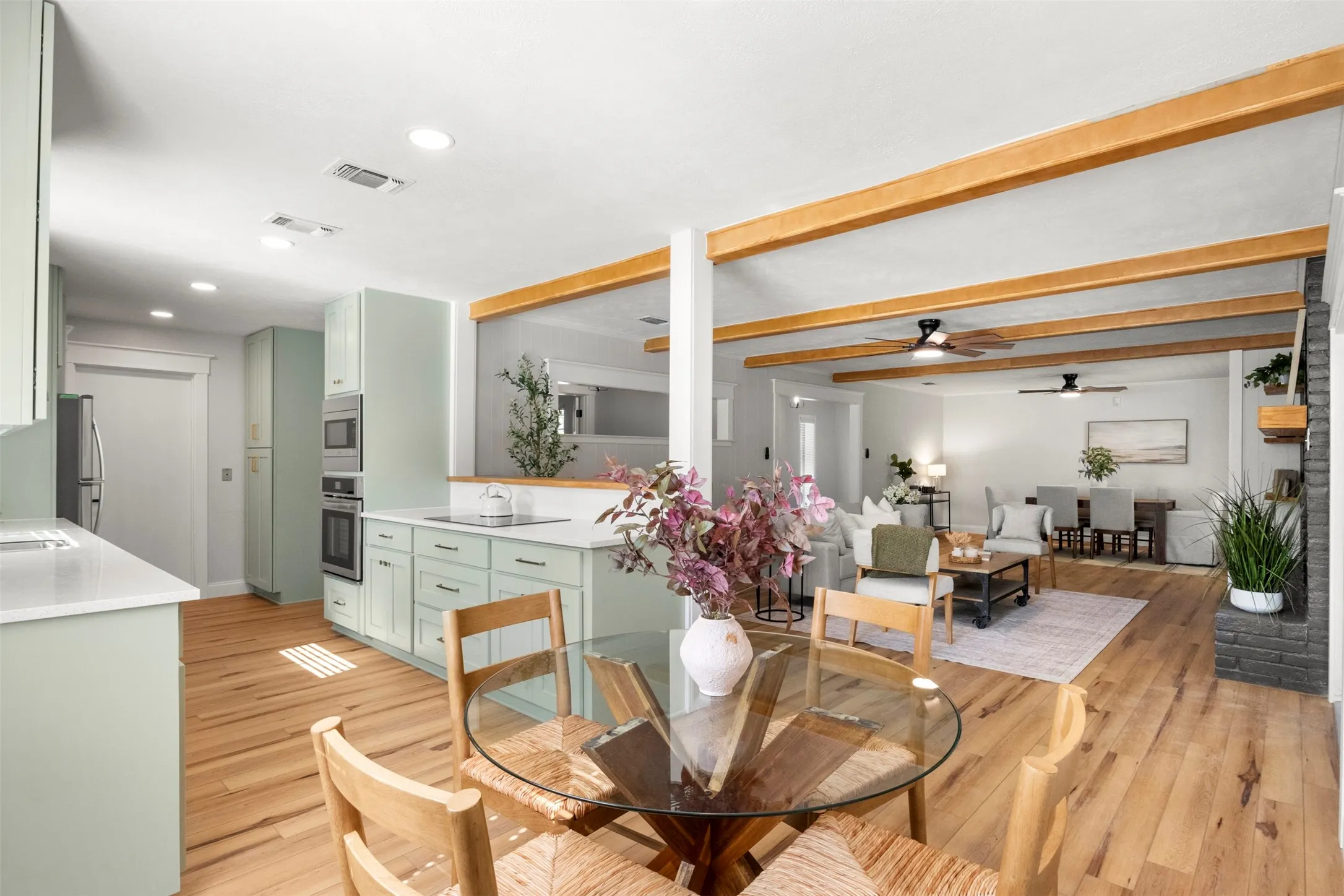 The kitchen and living areas flow together, keeping everyone connected while cooking or entertaining.