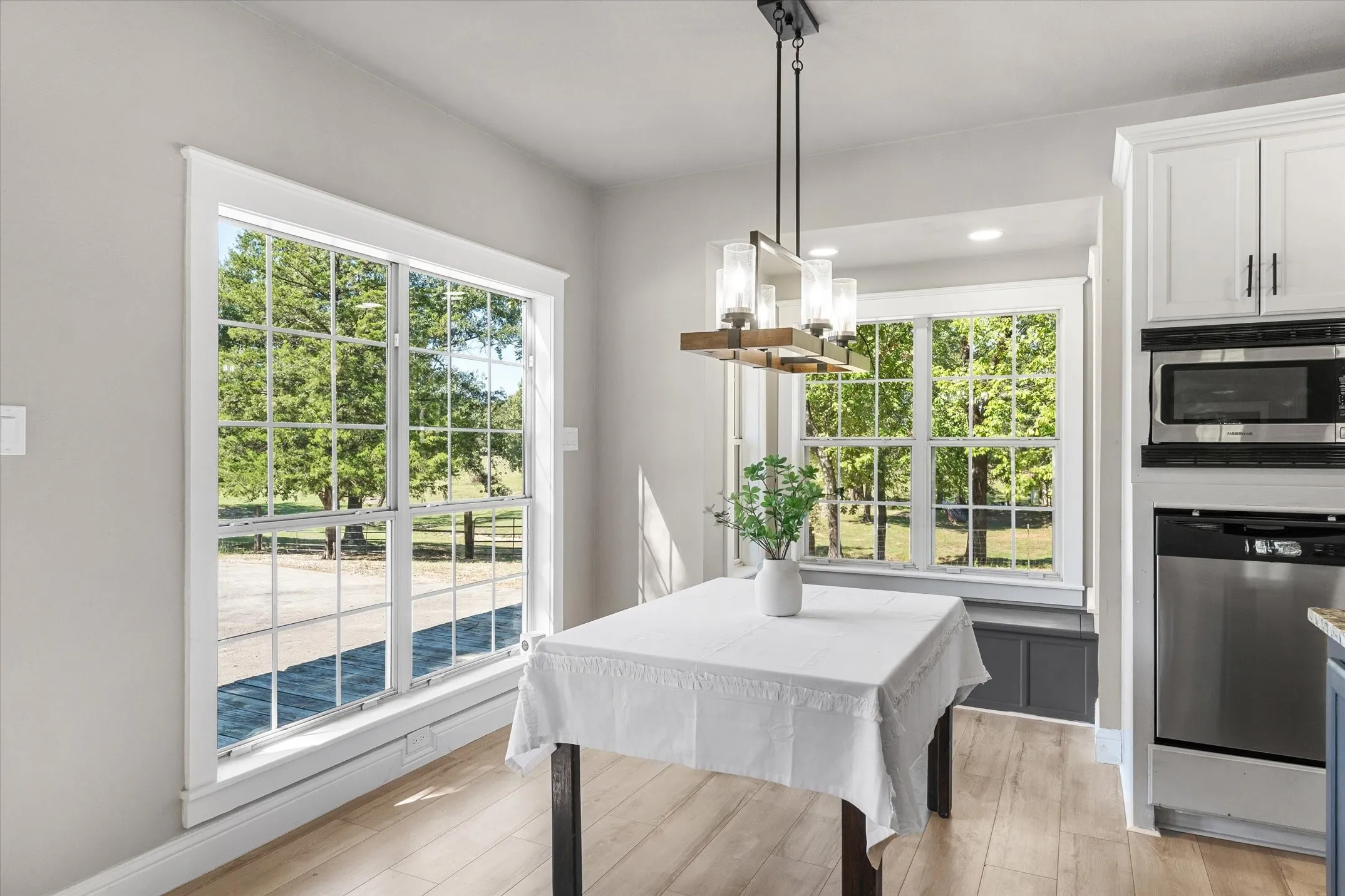 Dining space with window seat for great views