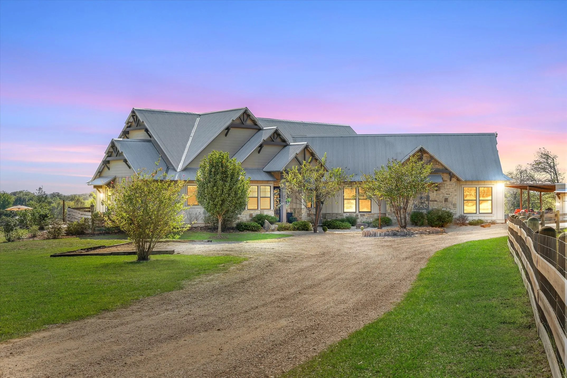 3,000 SF home, on 25 acres with shop, barn arena, fenced and cross fenced with 3 electric gates and 3 tiny homes and RV hookups for several Rvs.