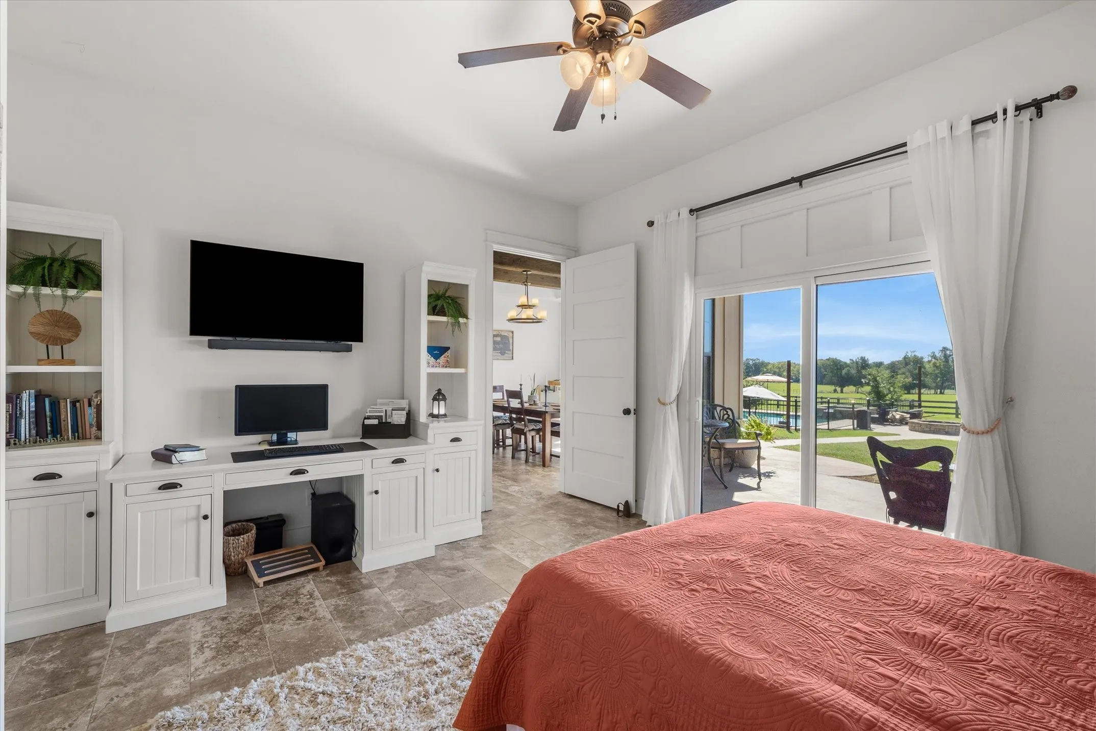 2nd primary or MIL suite has its own patio off the bedroom