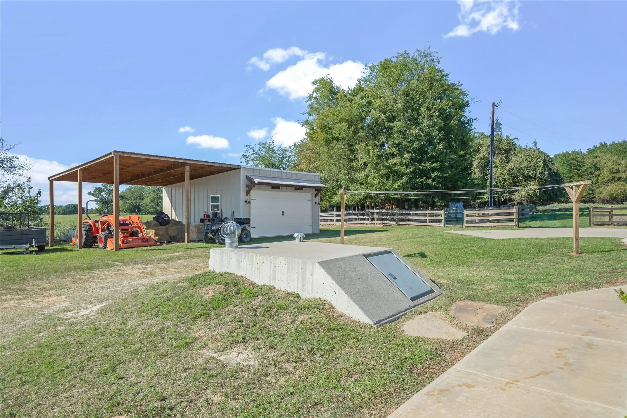 XL storm shelter, Shop and equipment cover