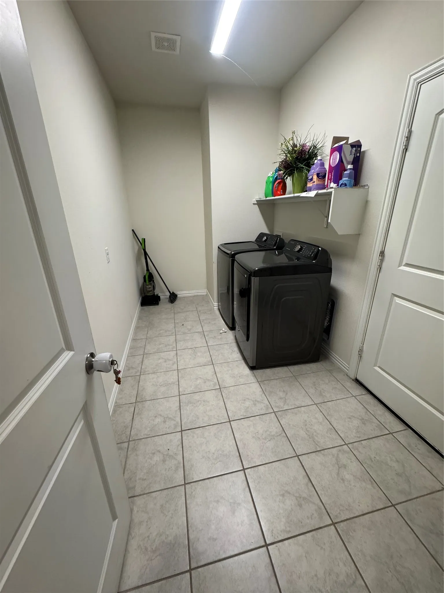 Extra spacious for additional storage.  Washer &n dryer included in rental.