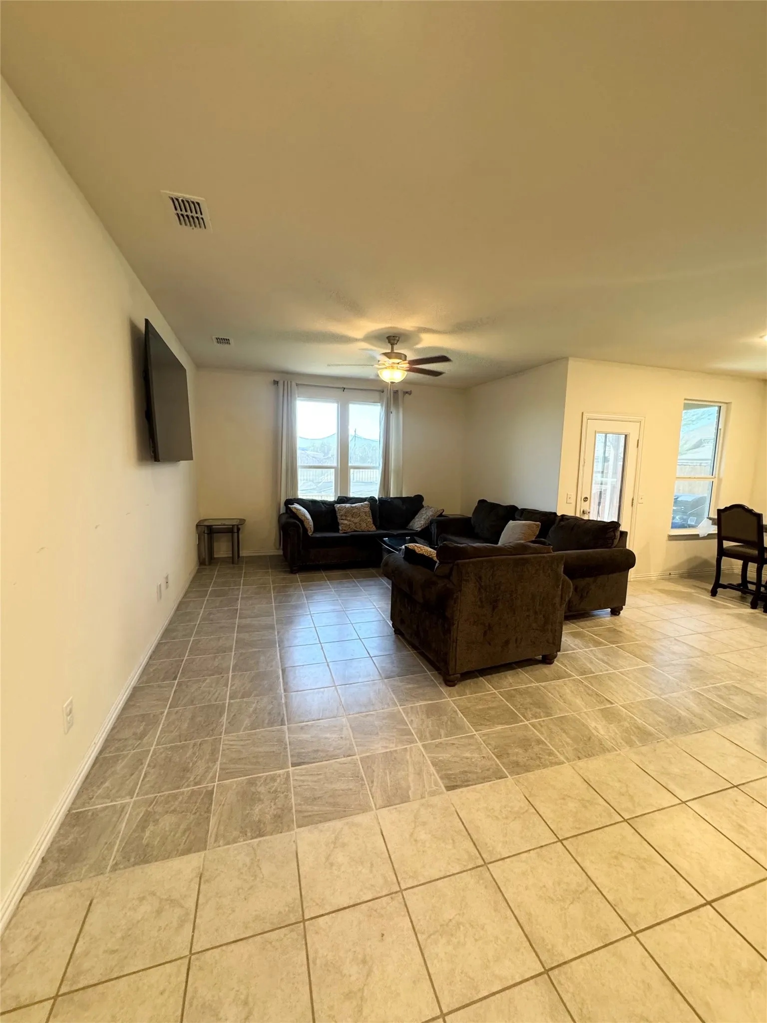 Open concept living dining area