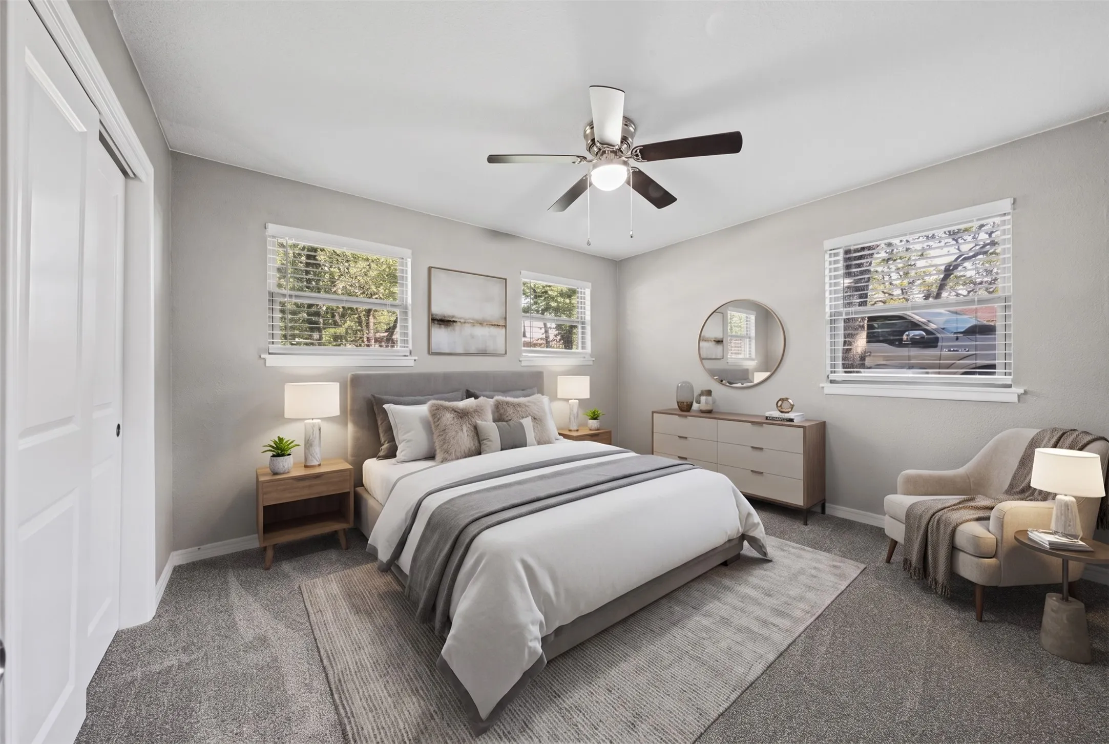 Primary Suite Virtually Staged.