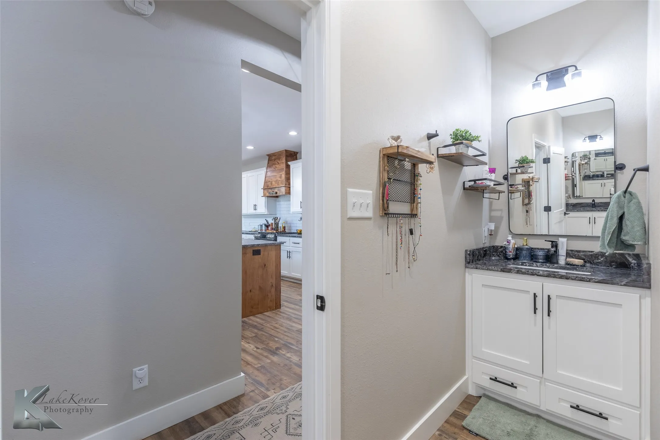 Guest Bathroom has two separate vanities