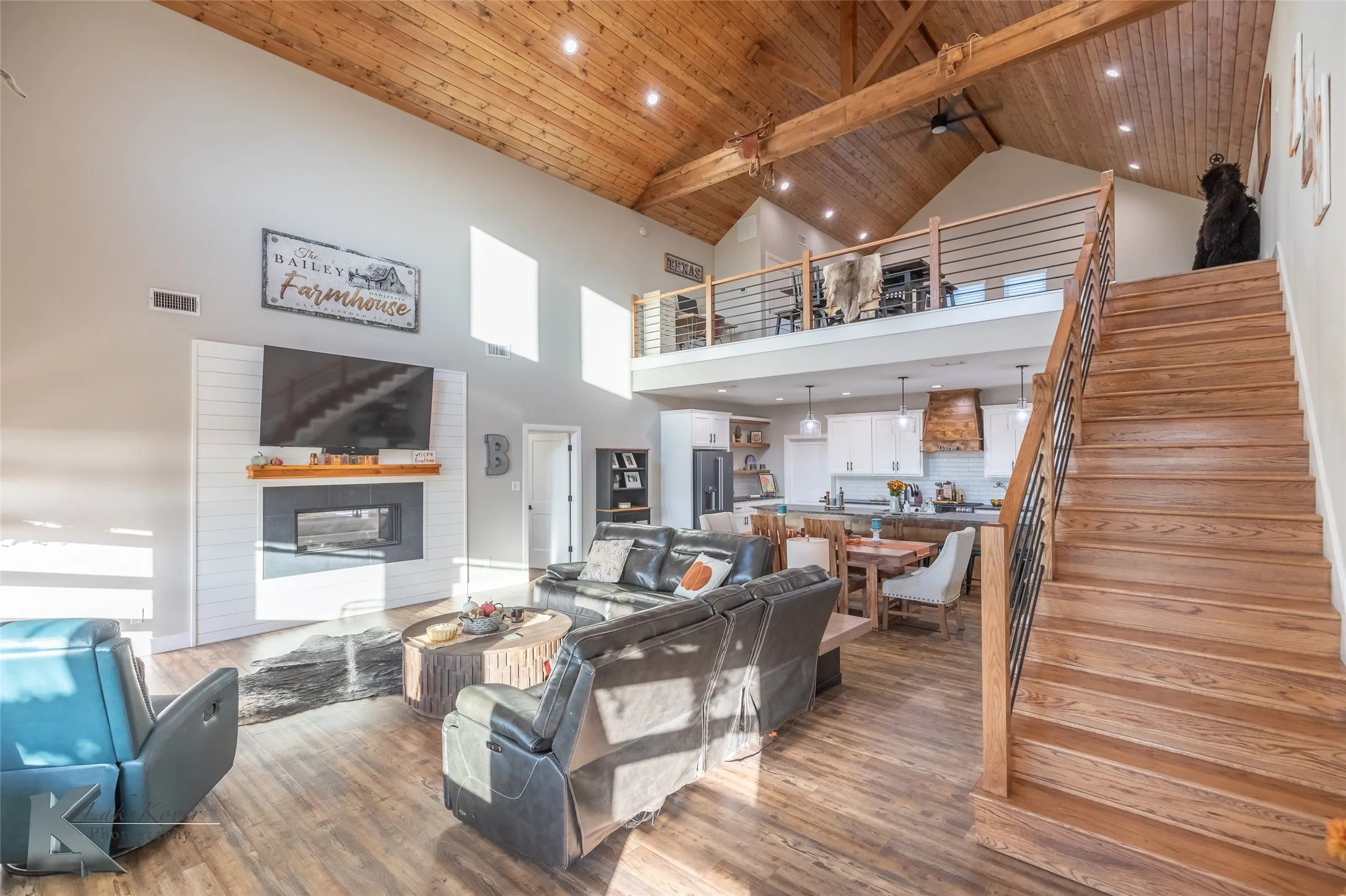 Living Room with Loft Above