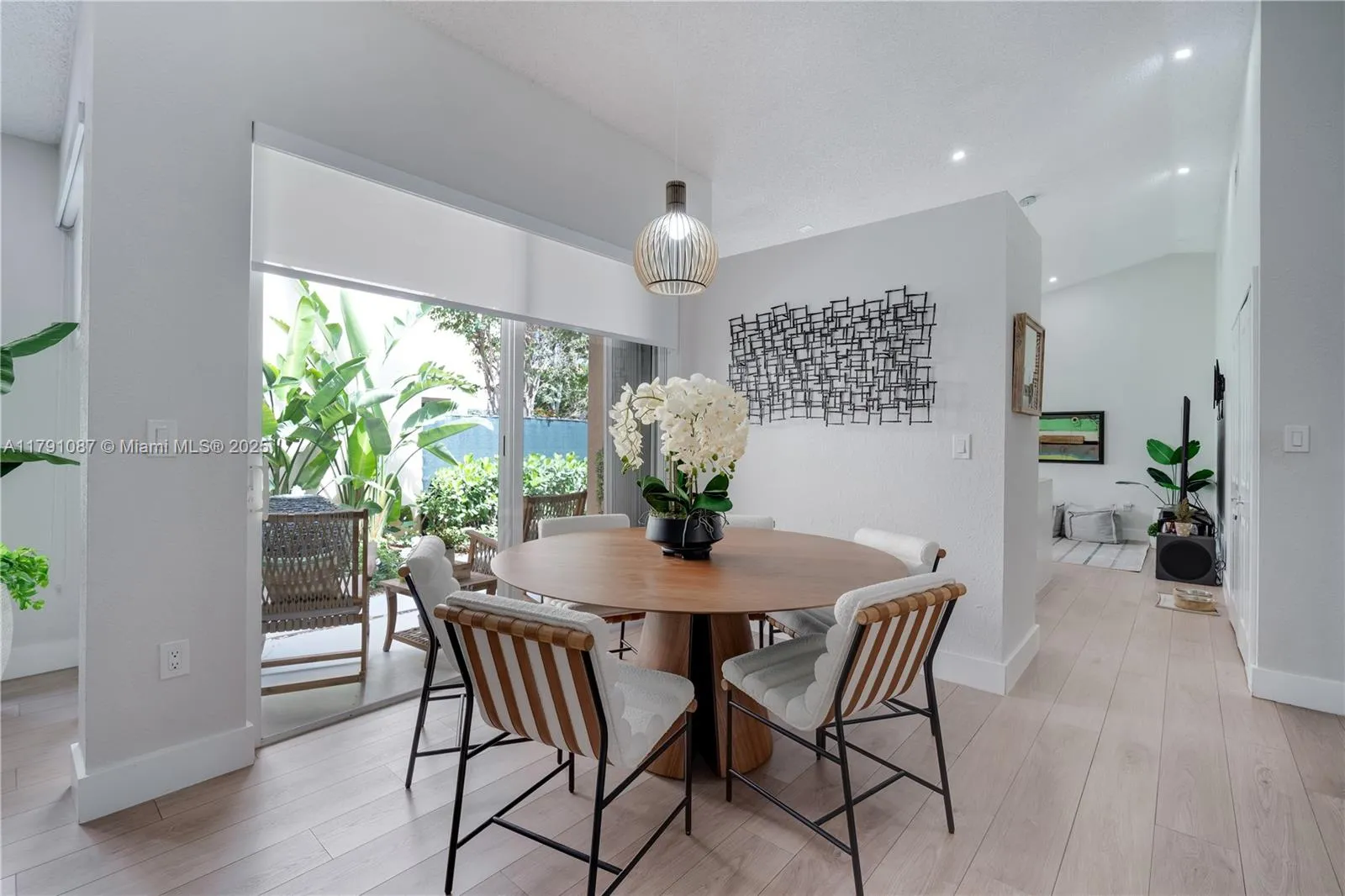 Inviting dining room with direct access to a private patio *