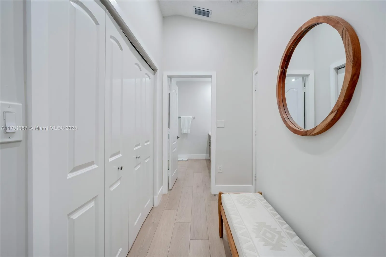 Hallway from main bedroom leading into the bathroom *