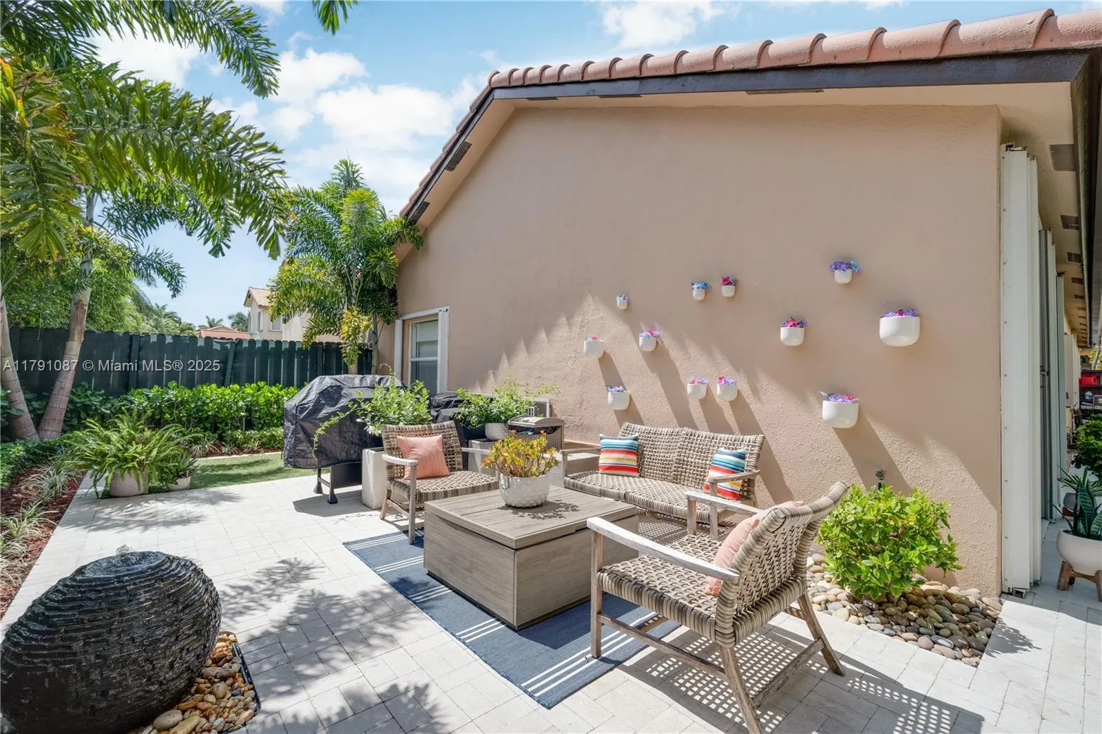 Another view of the back patio and yard space *