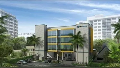 West view/rendering of 6936 Collins with the City Parking Adjacent off Harding Ave