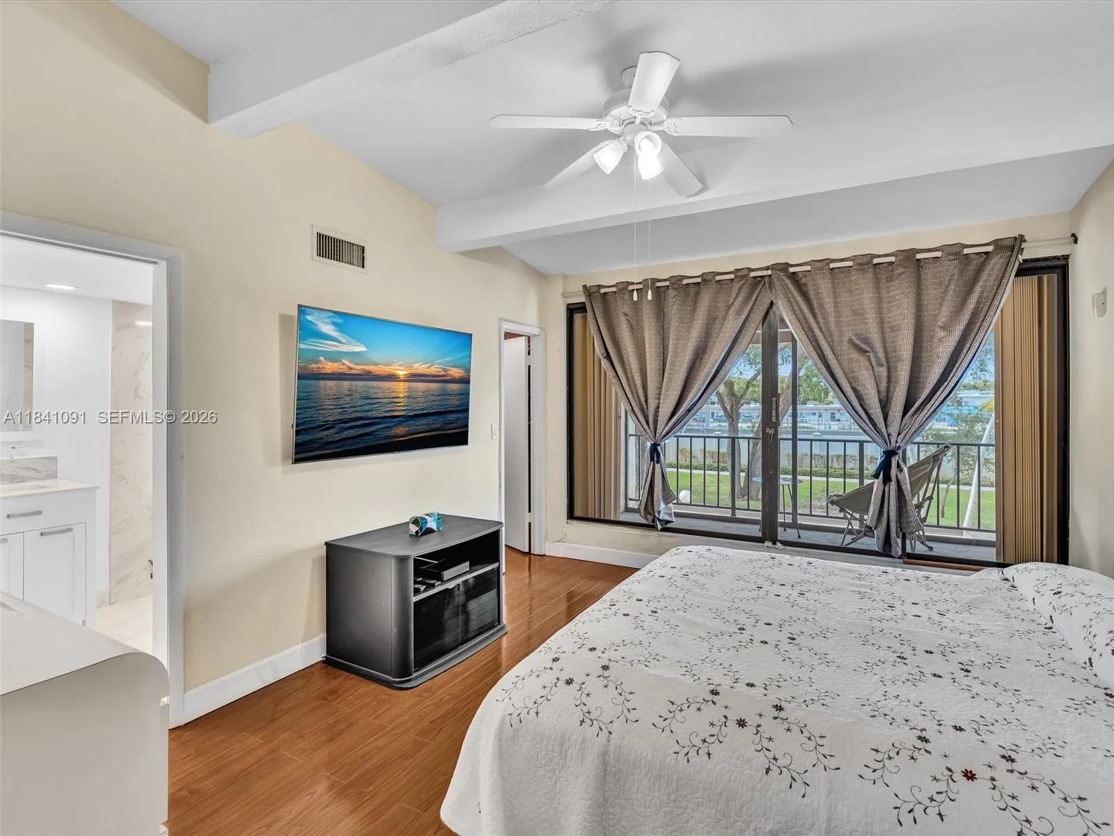 Large Primary Bedroom opens to a balcony