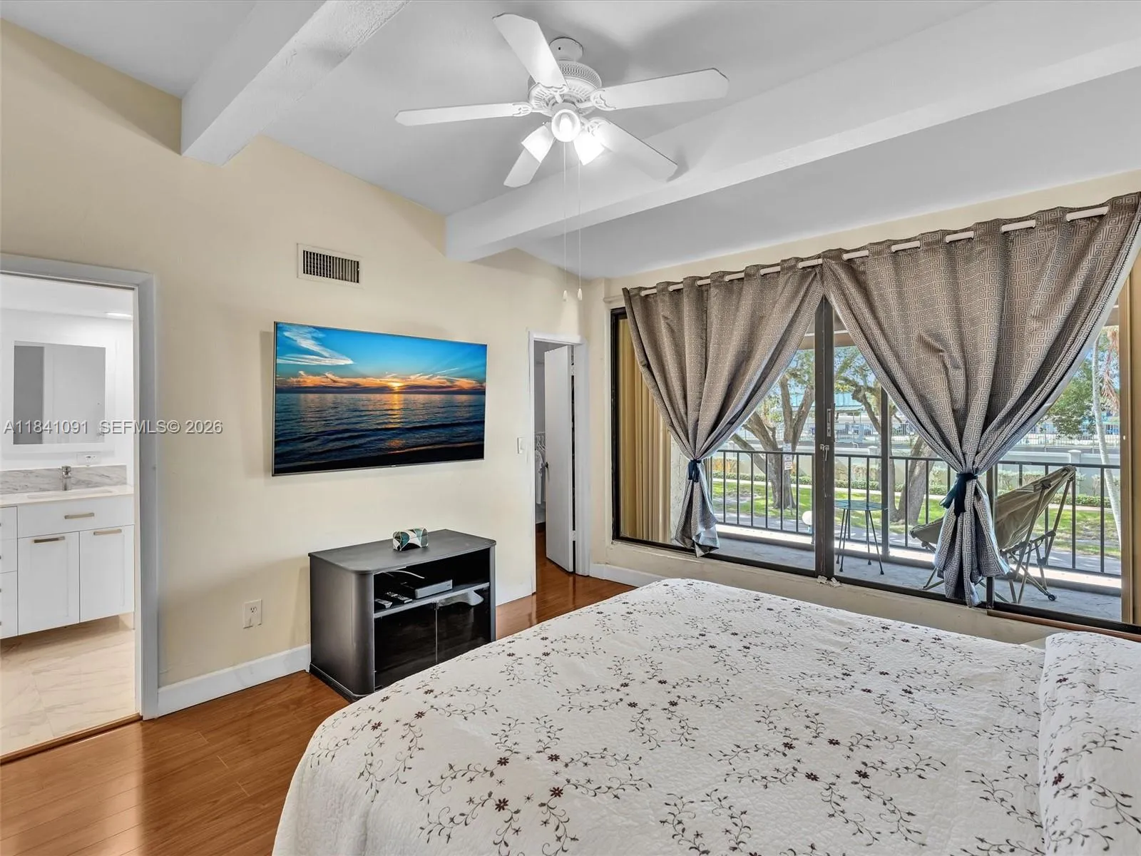 Large Primary Bedroom opens to a balcony