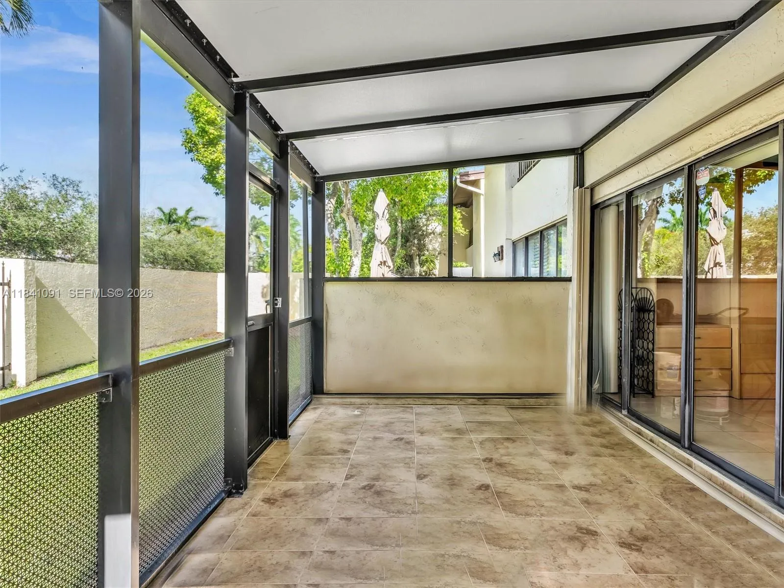 Enclosed Back Patio, enlarges covered area, Great for entertainig and relax