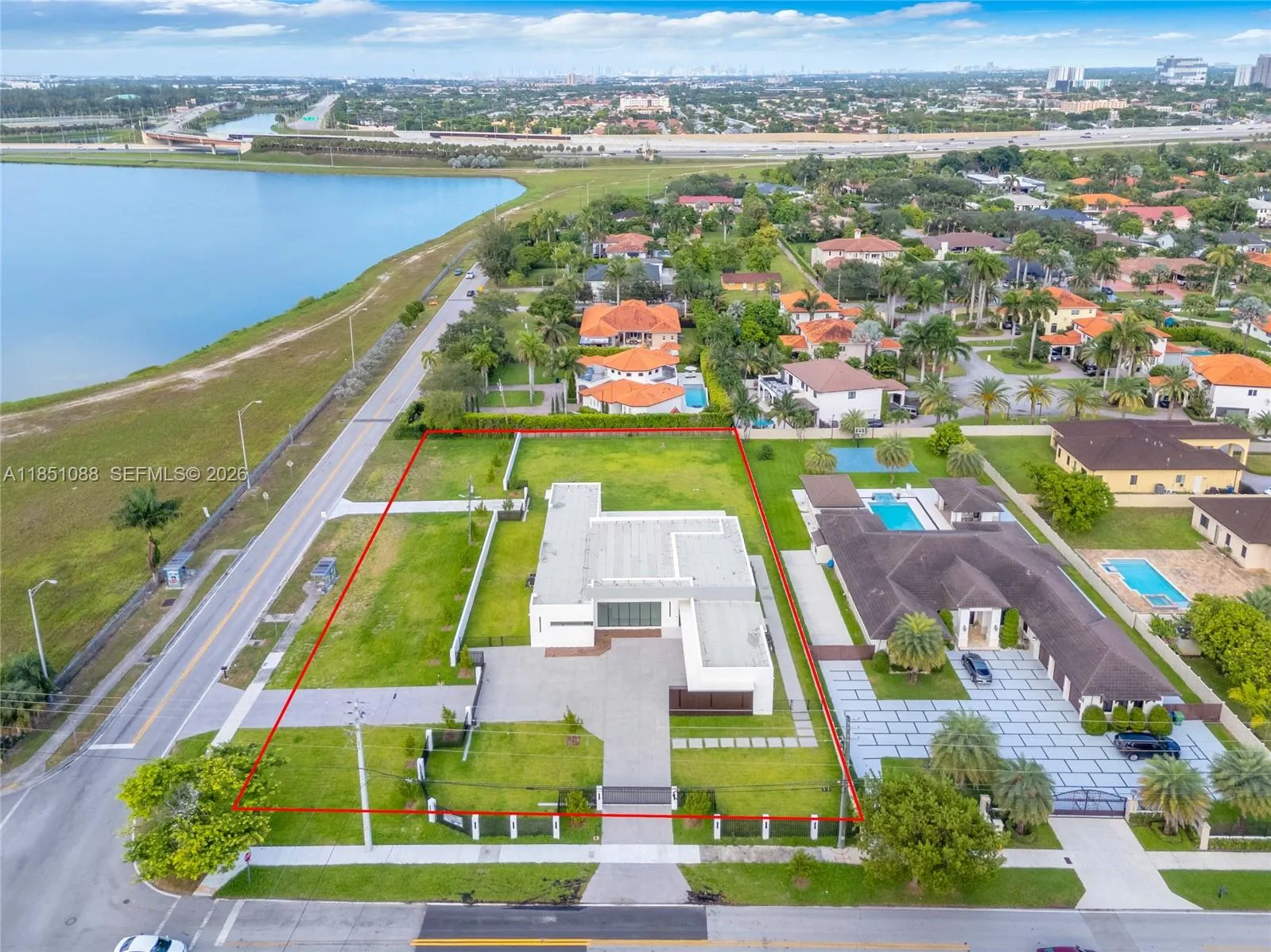 Aerial view of property