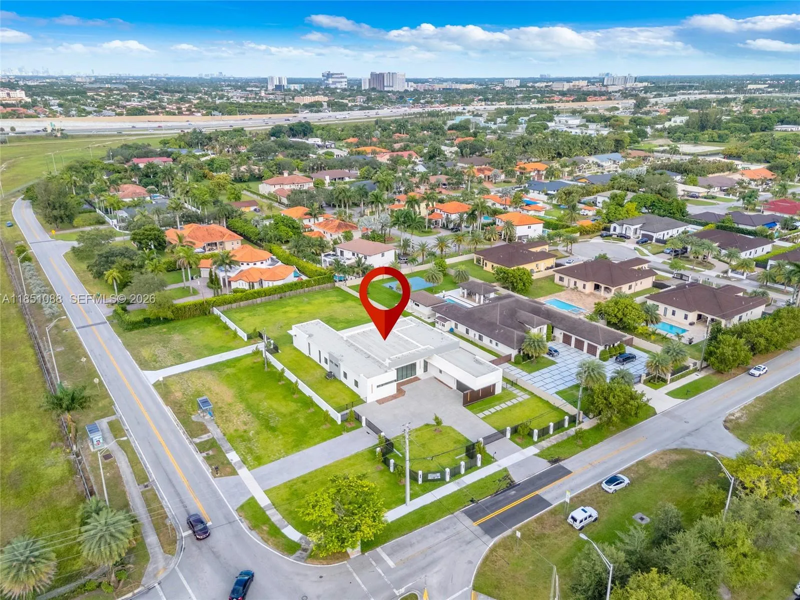 Aerial view of property