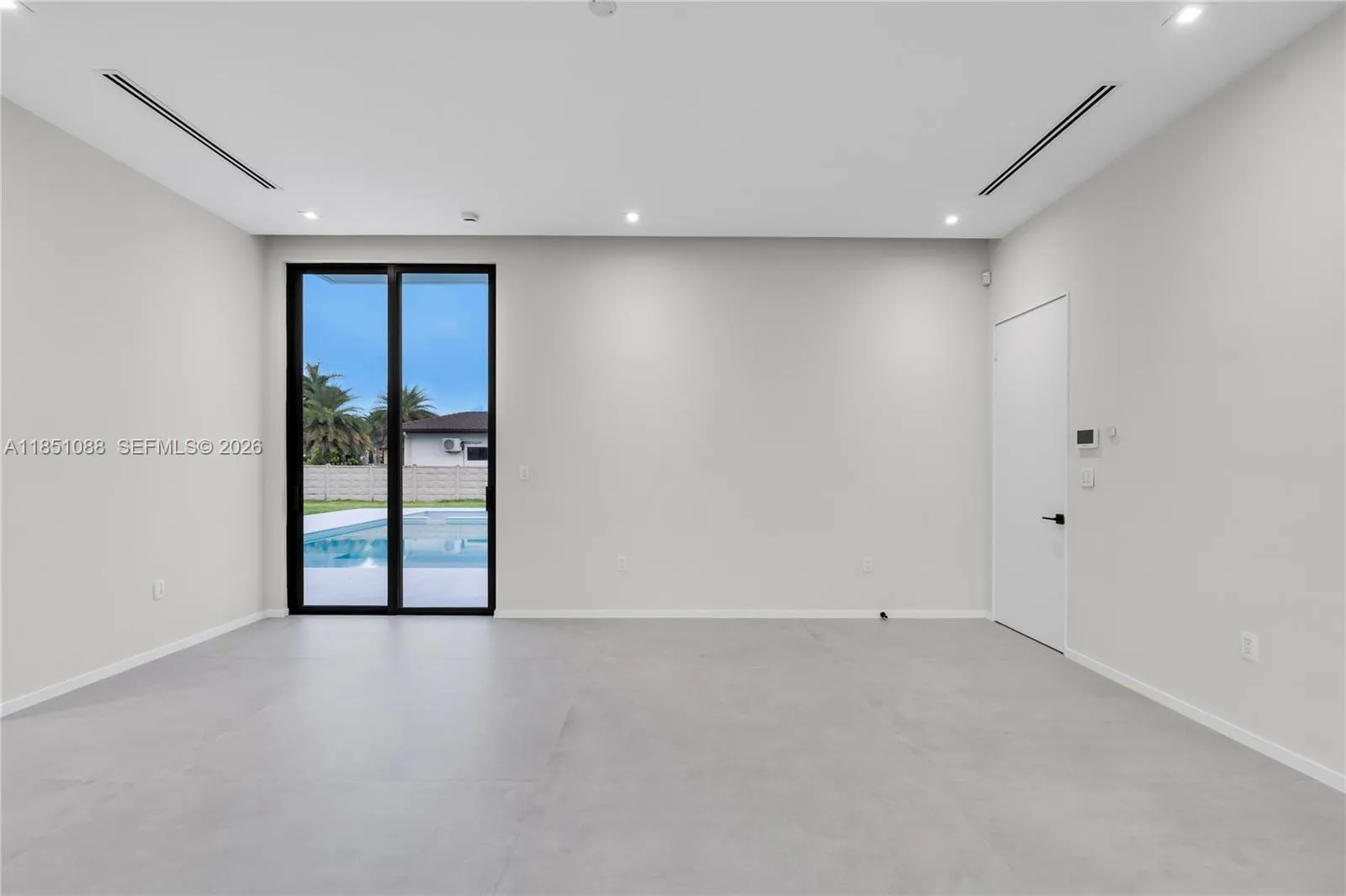 Master bedroom side pool area view