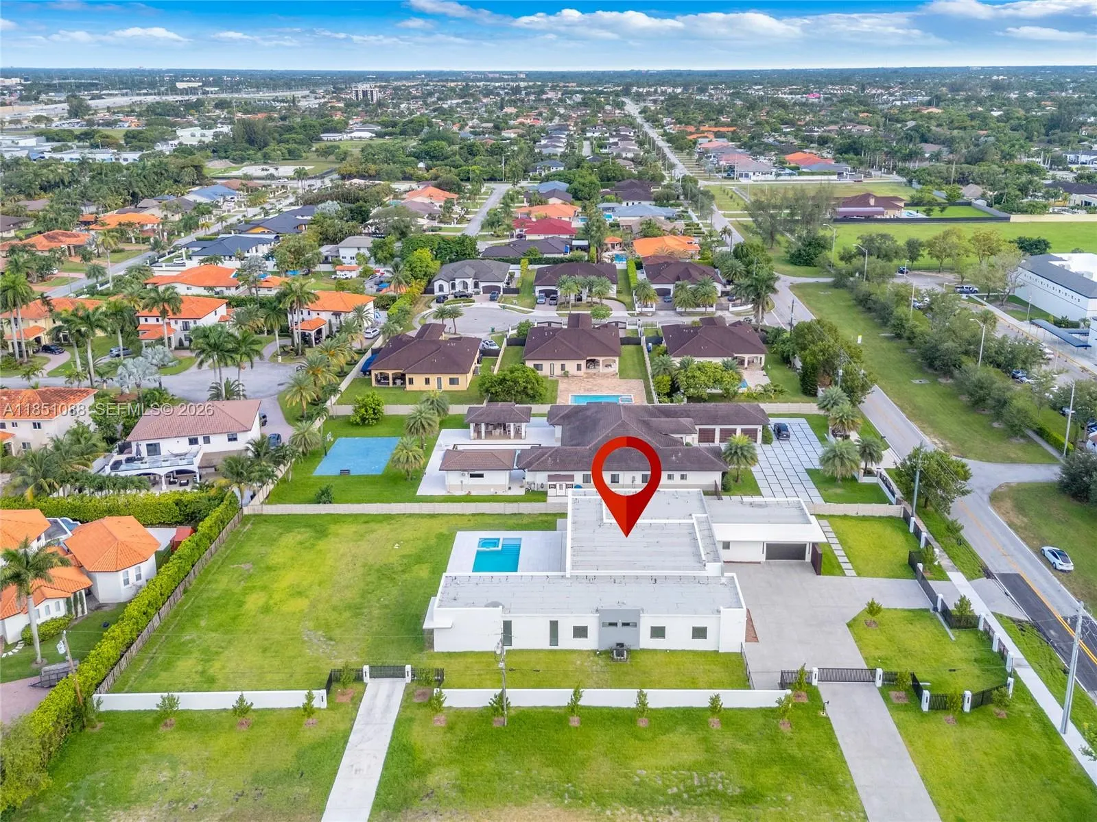 Aerial view of property