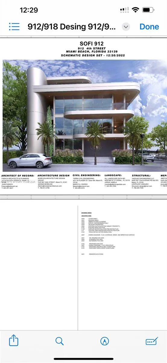 Owner Project working on it waiting  to be approved by the city of Miami Beach
