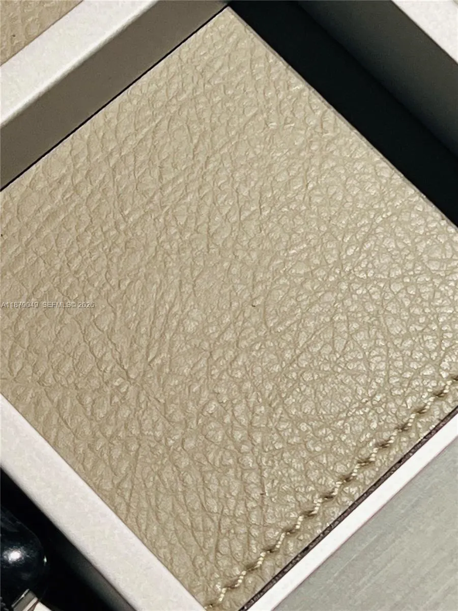 Leather accents in drawers of primary closet